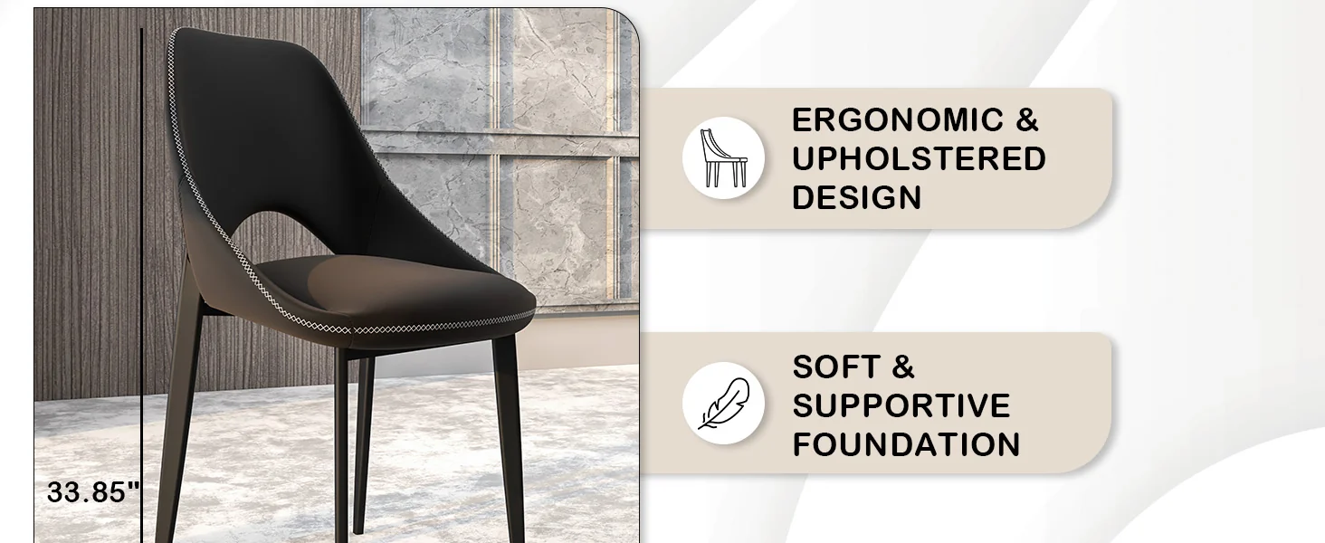 Amalfi Collection Fabric Modern Dining Chair in Charcoal