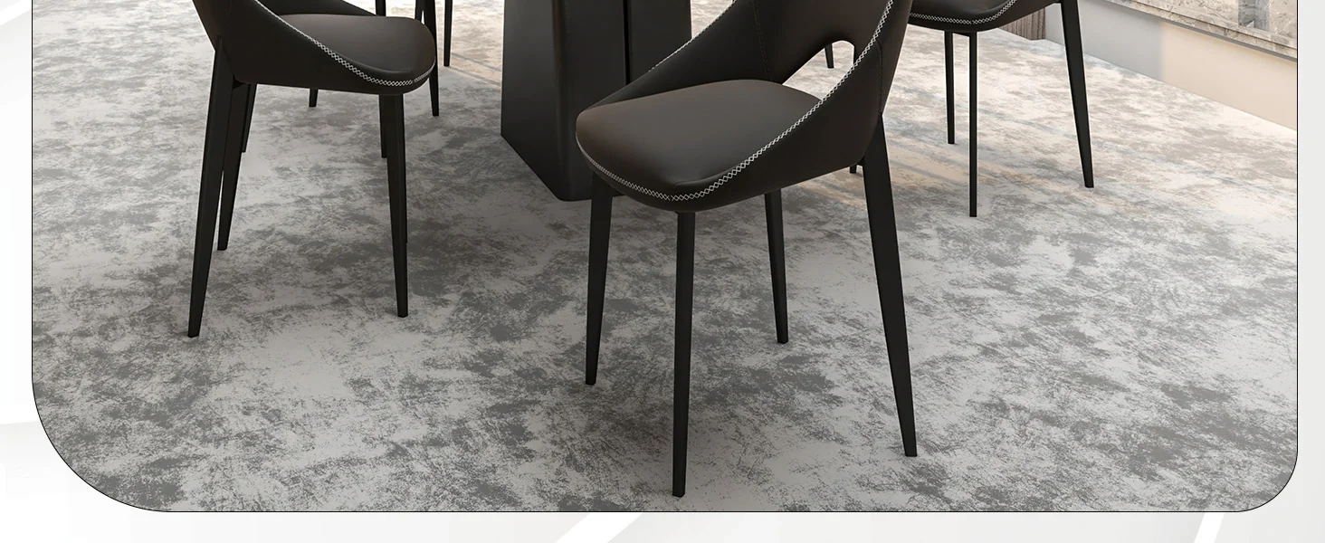 Amalfi Collection Fabric Modern Dining Chair in Charcoal - Set of 2