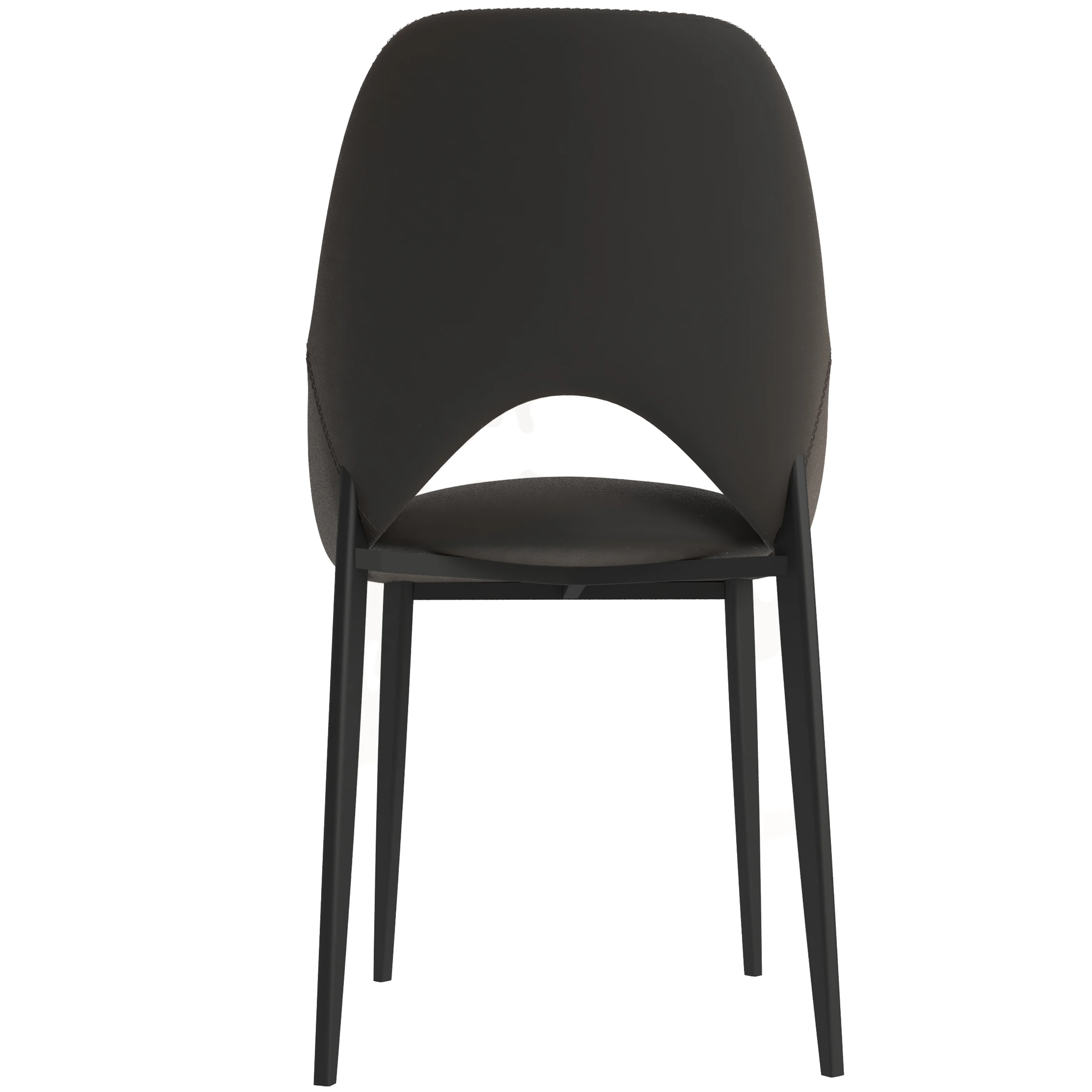 Amalfi Collection Fabric Modern Dining Chair in Charcoal - Set of 4