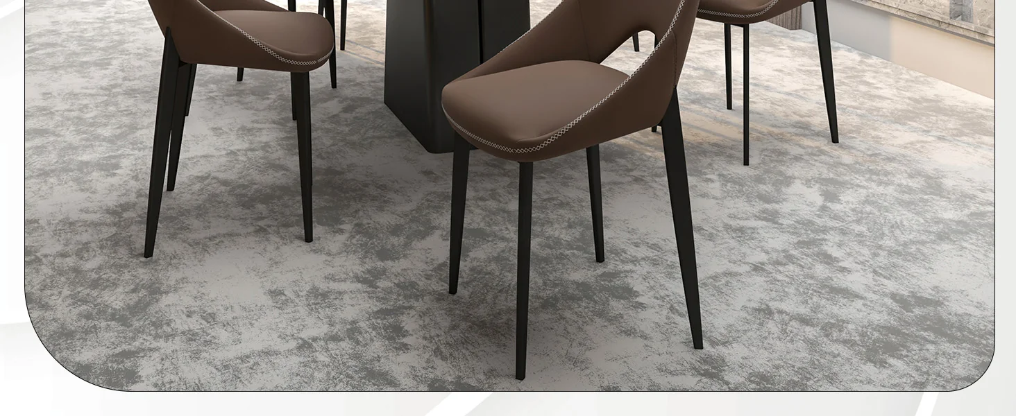 Amalfi Collection Fabric Modern Dining Chair in Light Brown - Set of 2
