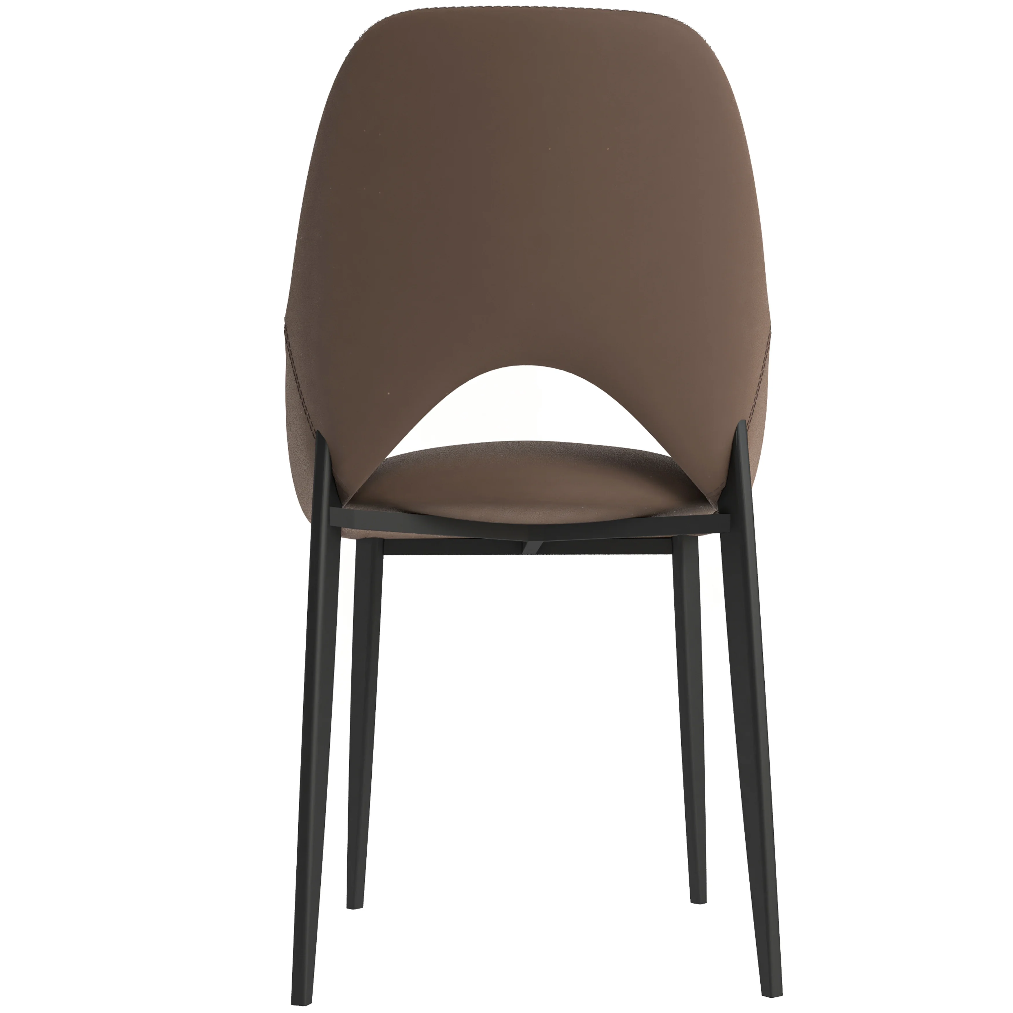 Amalfi Collection Fabric Modern Dining Chair in Light Brown - Set of 4