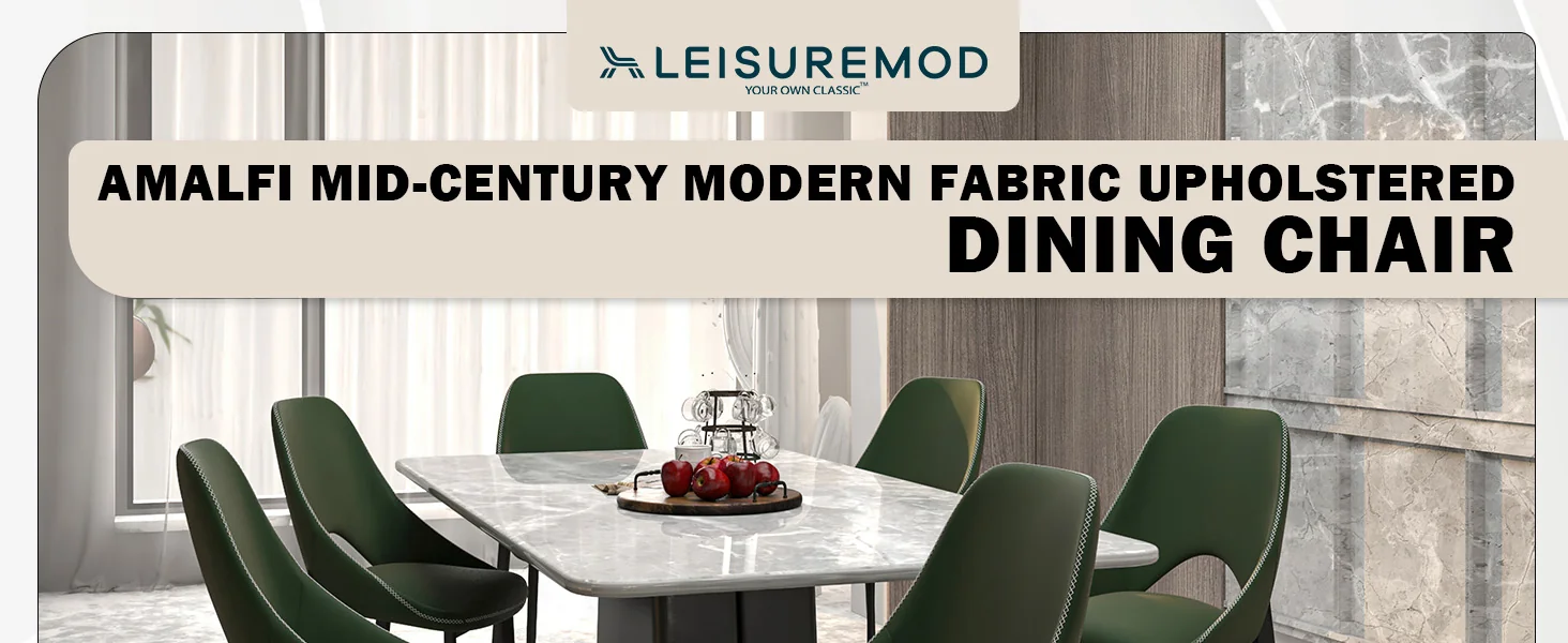 Amalfi Collection Modern Fabric Dining Chair in Olive Green