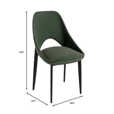Amalfi Collection Modern Fabric Dining Chair in Olive Green