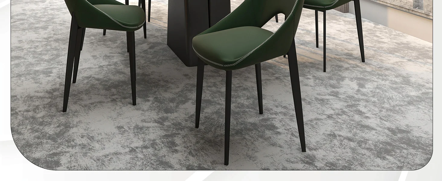 Amalfi Collection Modern Fabric Dining Chair in Olive Green - Set of 2