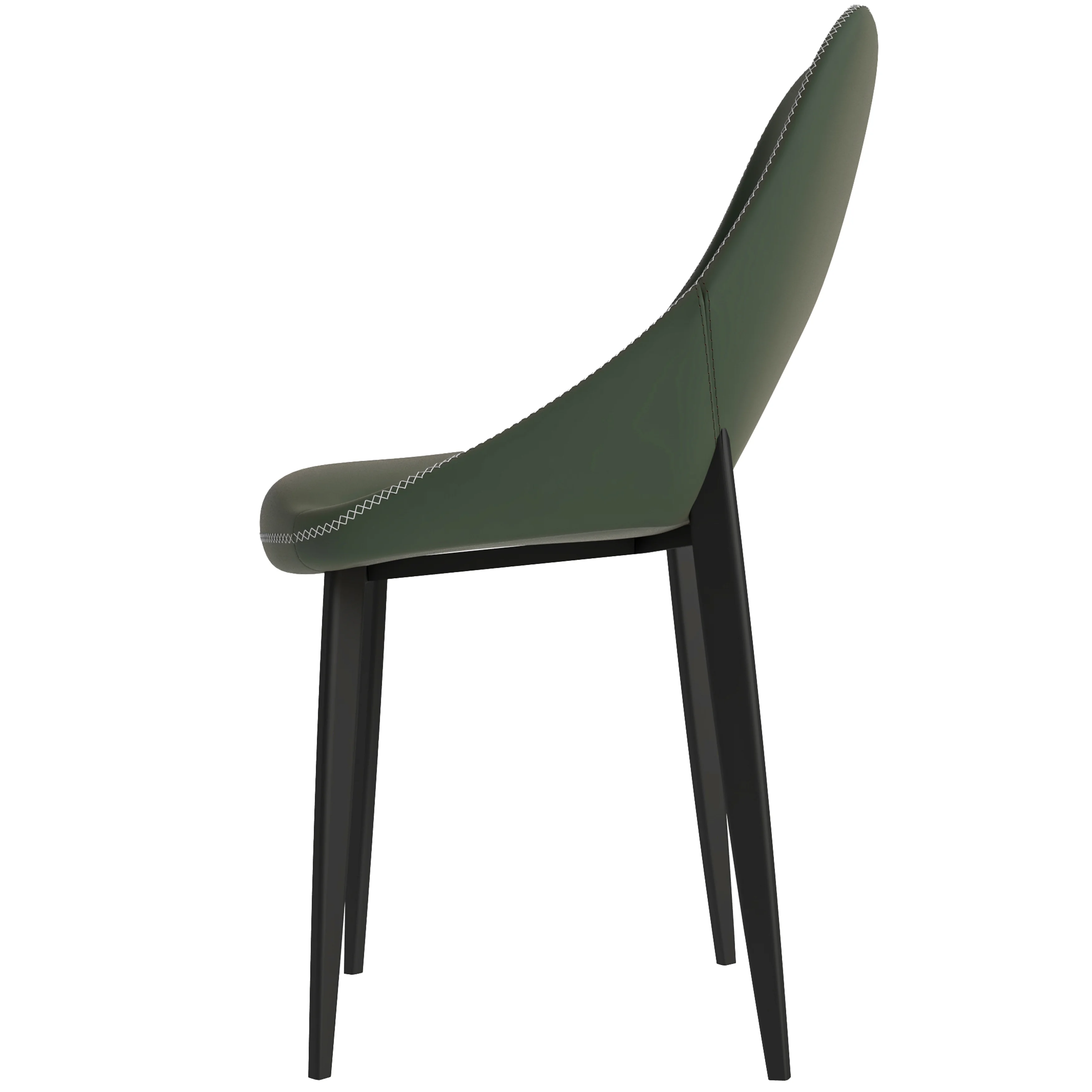 Amalfi Collection Modern Fabric Dining Chair in Olive Green - Set of 4