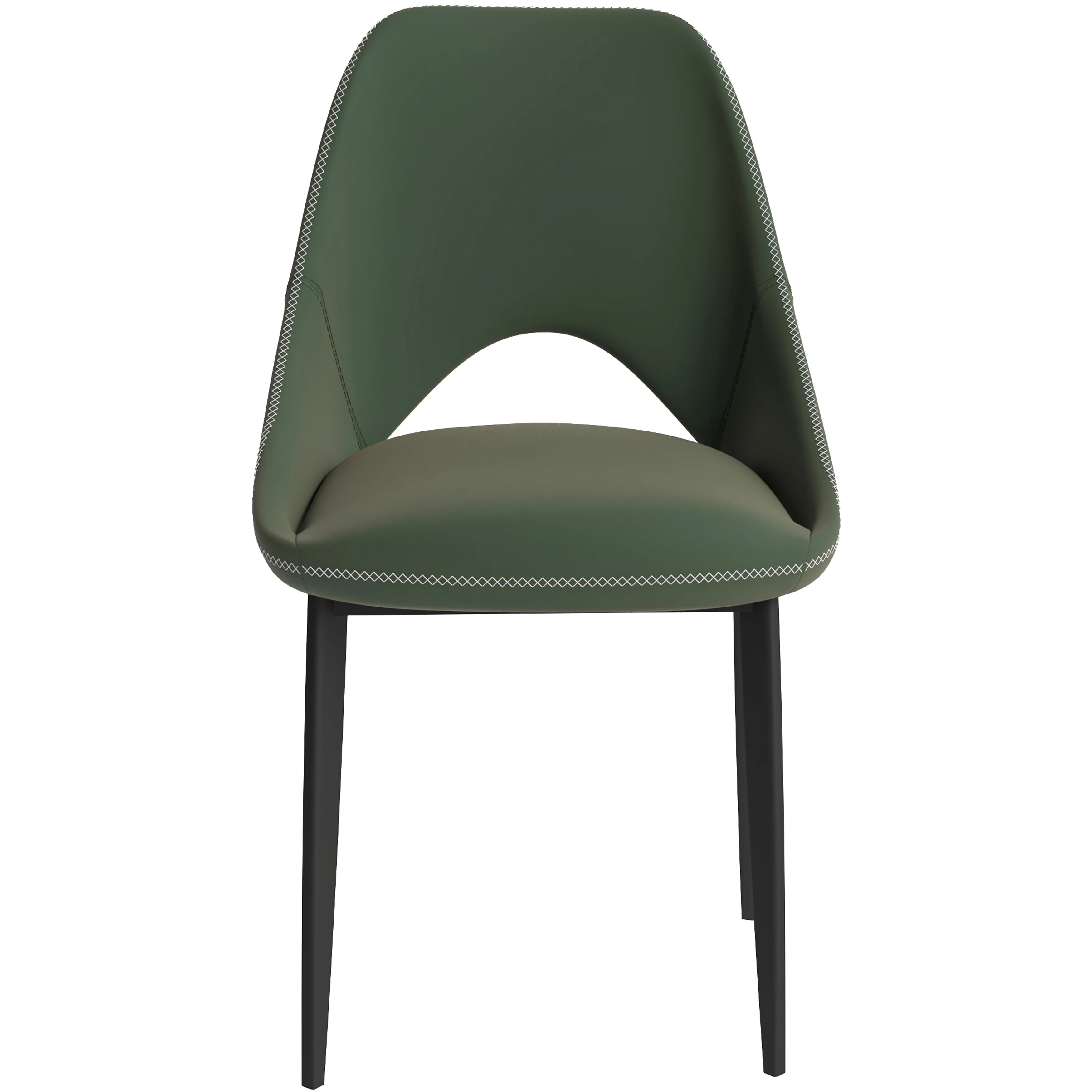 Amalfi Collection Modern Fabric Dining Chair in Olive Green - Set of 4