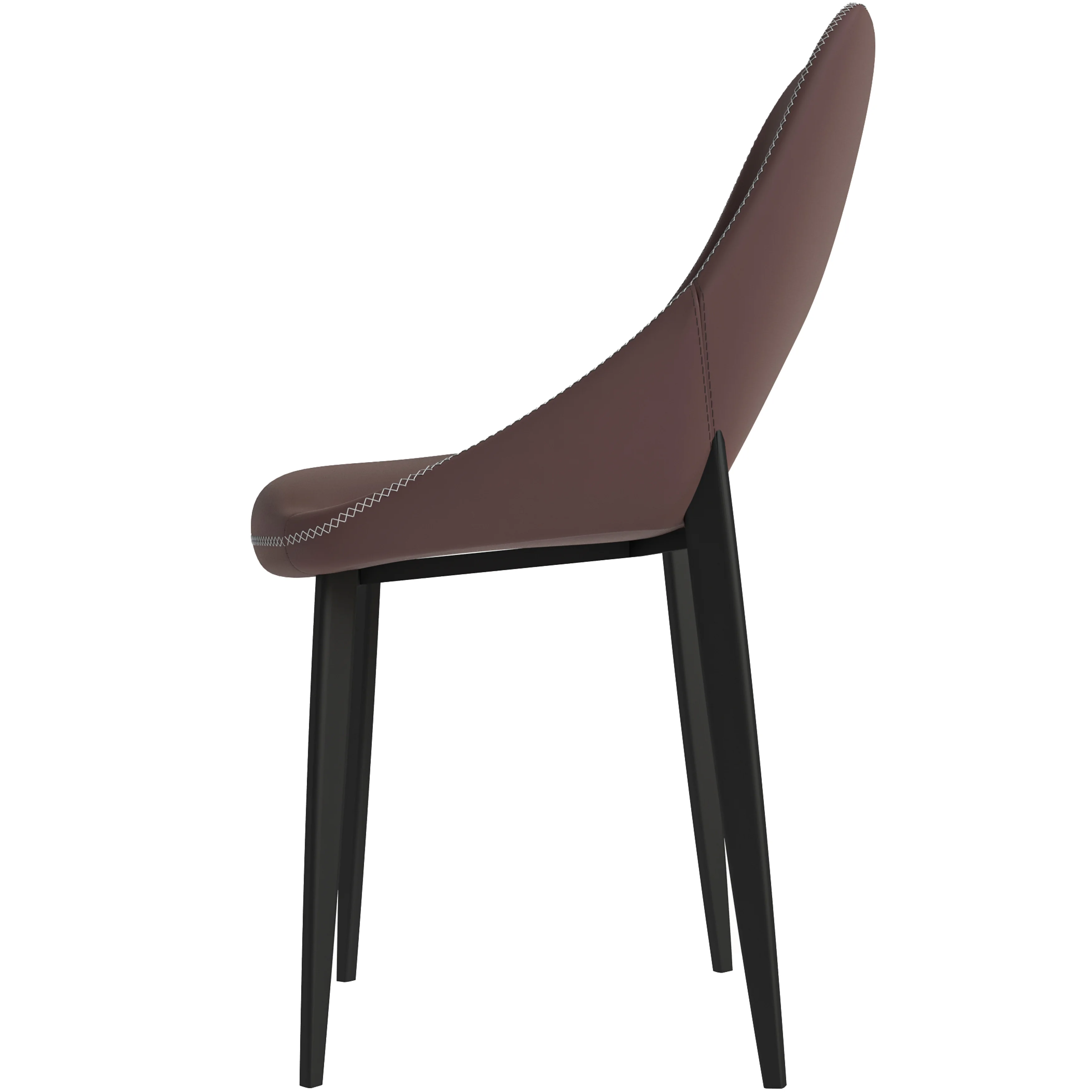 Amalfi Collection Fabric Modern Dining Chair in Plum Purple