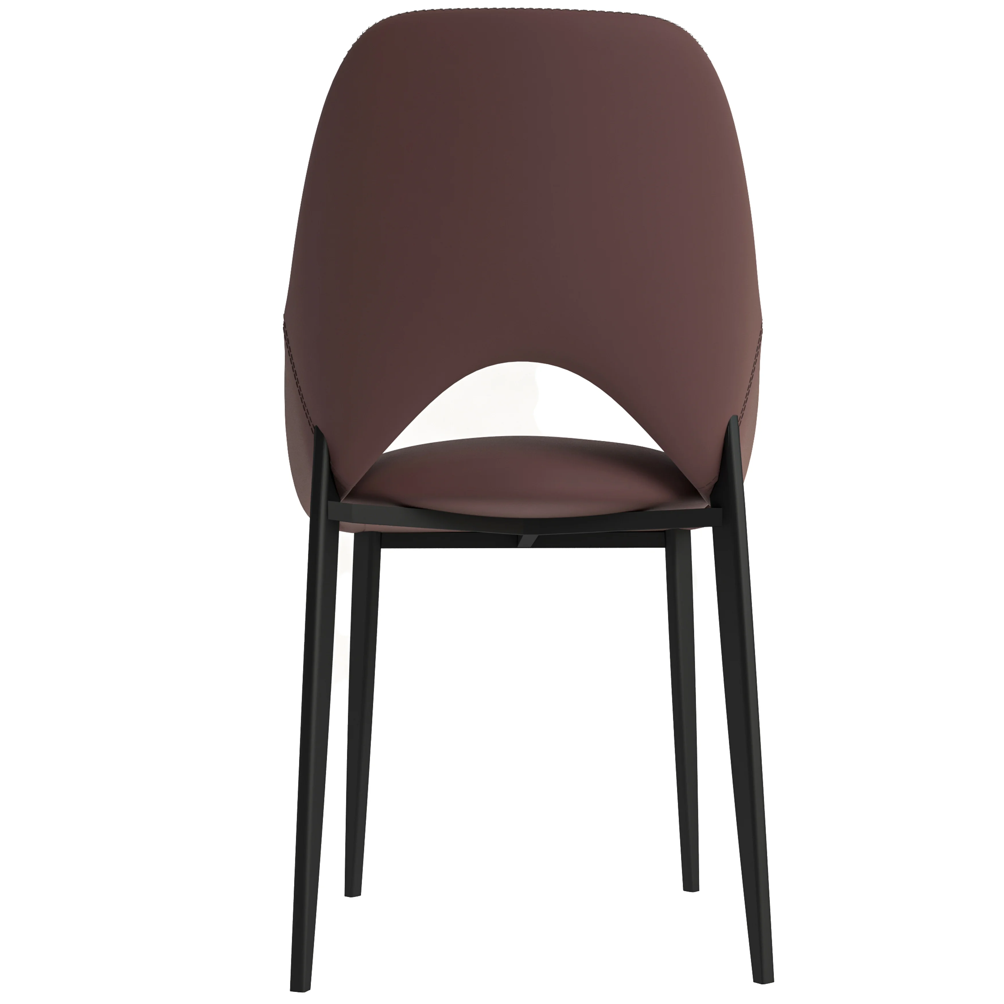 Amalfi Collection Fabric Modern Dining Chair in Plum Purple