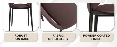 Amalfi Collection Fabric Modern Dining Chair in Plum Purple