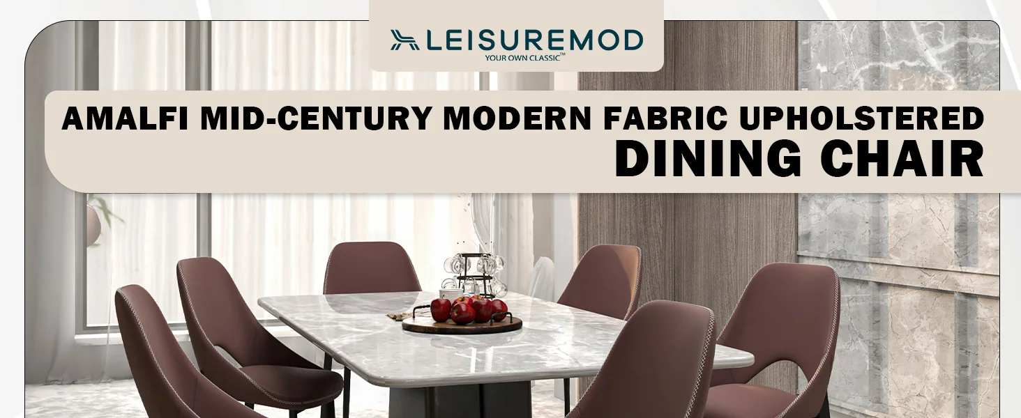 Amalfi Collection Fabric Modern Dining Chair in Plum Purple - Set of 4