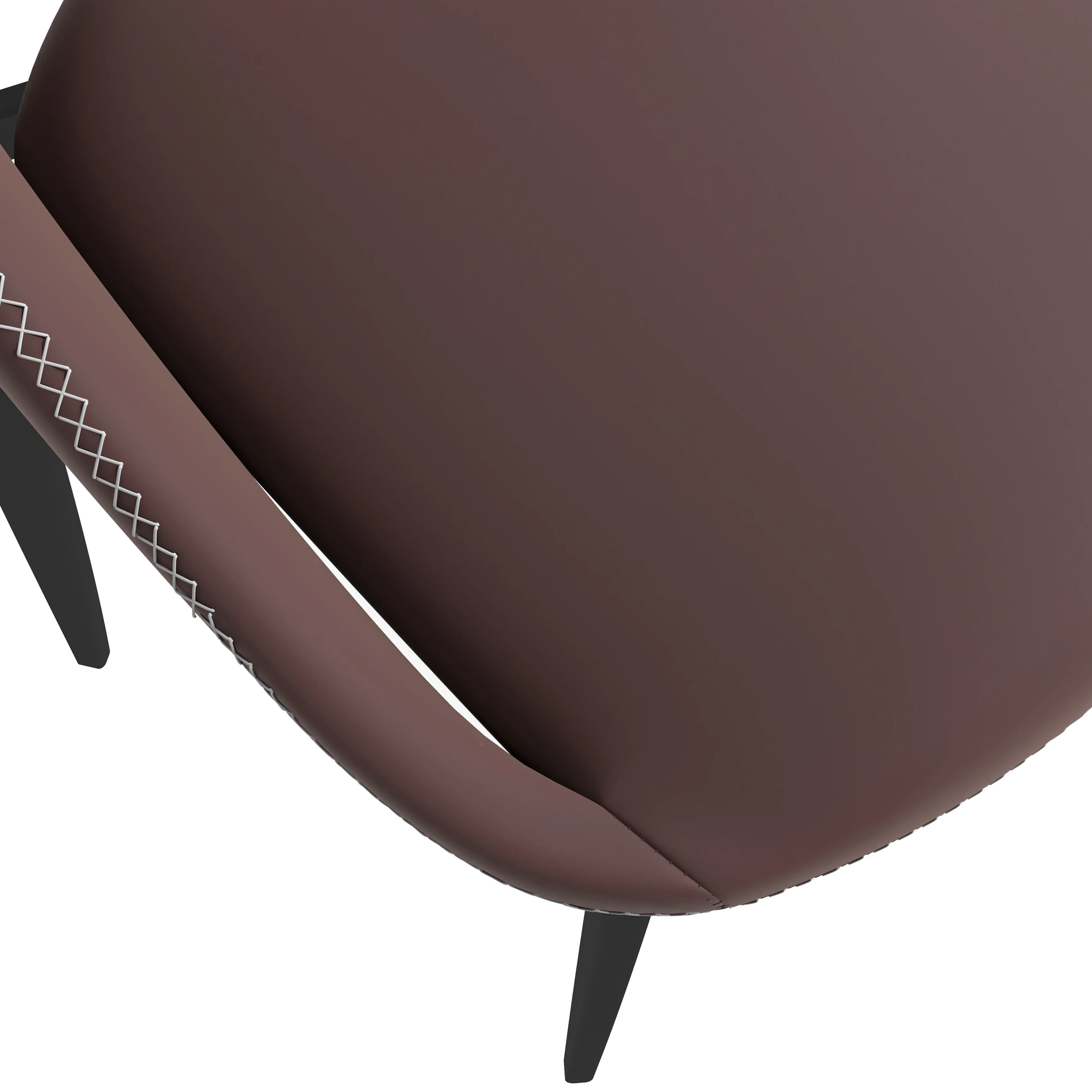 Amalfi Collection Fabric Modern Dining Chair in Plum Purple - Set of 4