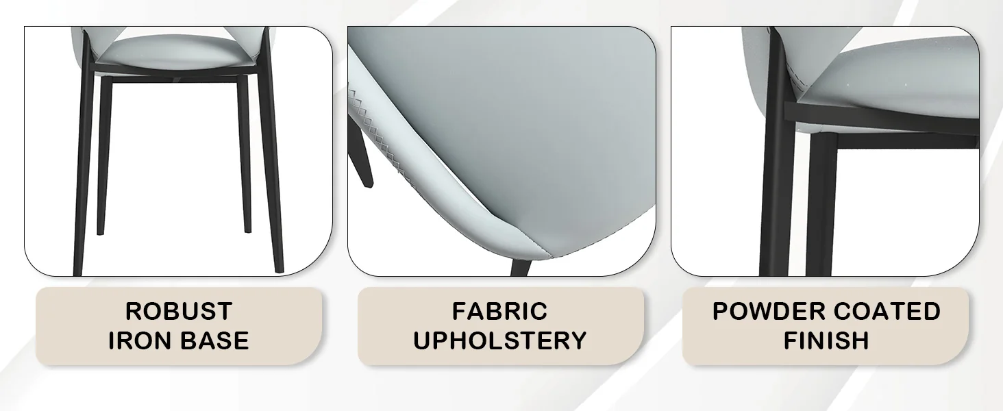 Amalfi Collection Modern Fabric Dining Chair in Coconut White