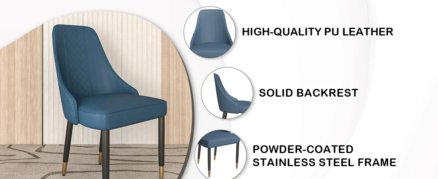 Allure Collection Modern Dining Chair In Yale Blue Fabric