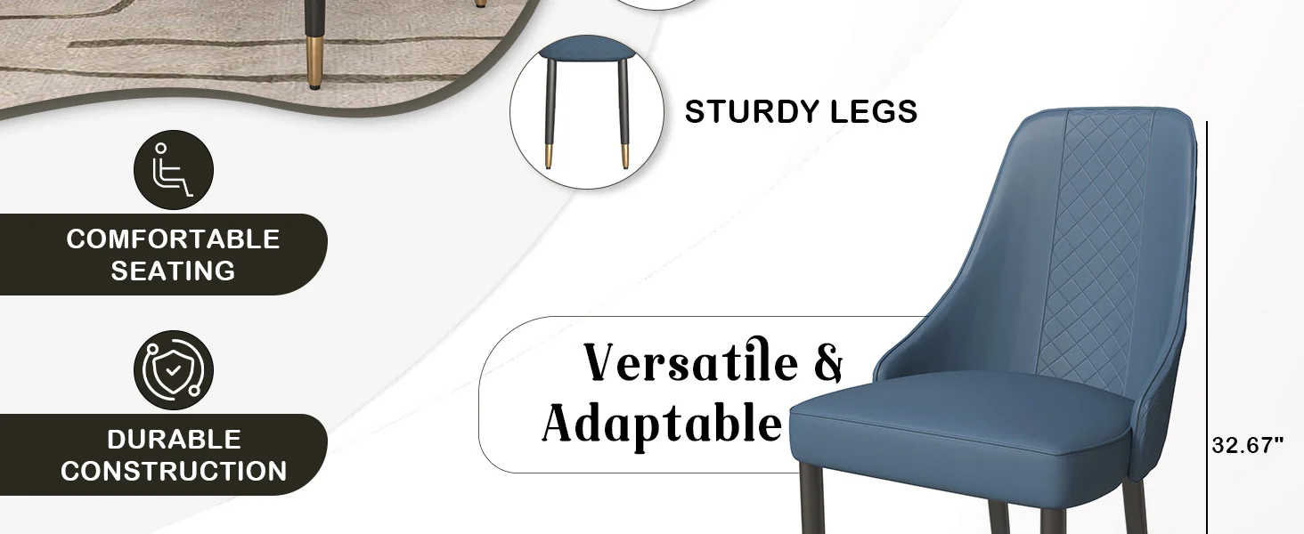 Allure Collection Modern Dining Chair In Yale Blue Fabric