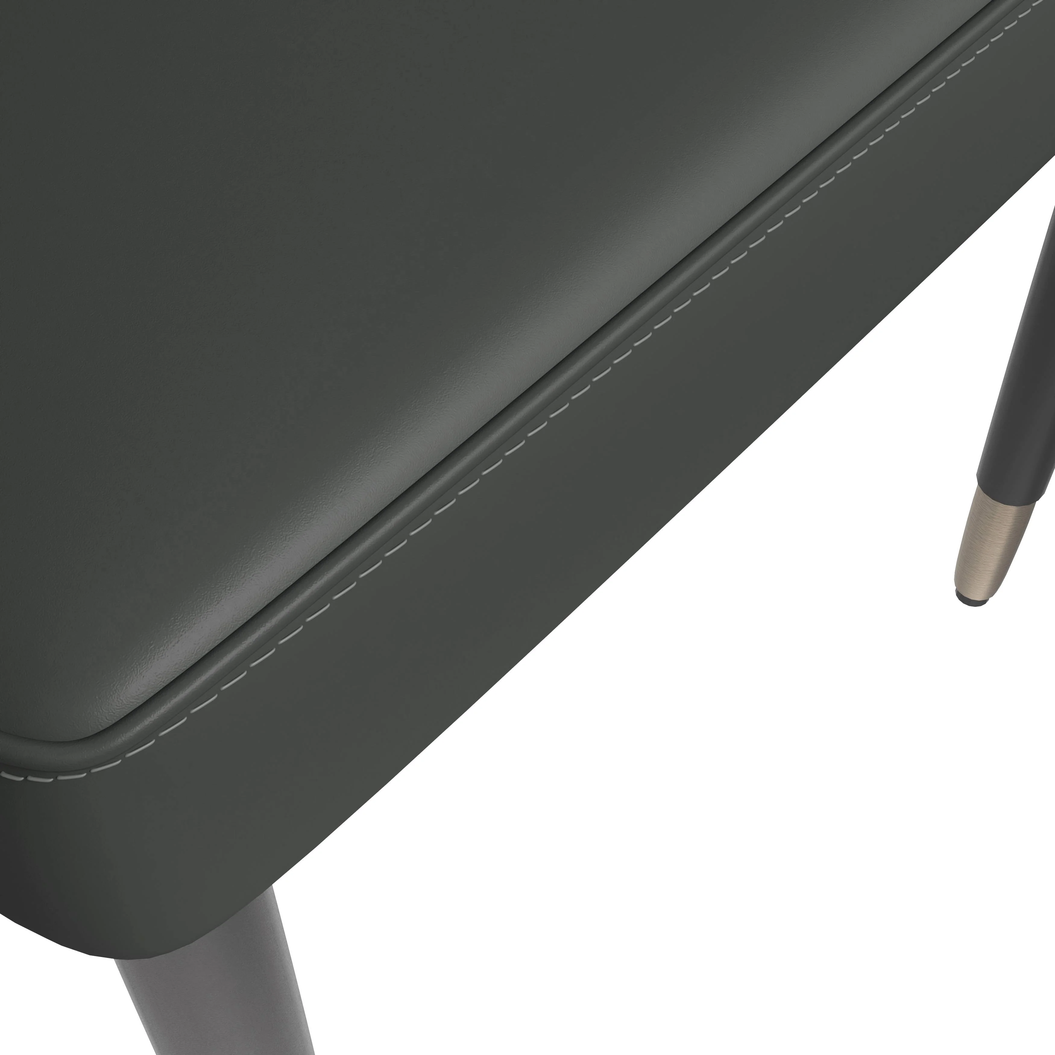 Allure Collection Modern Dining Chair In Olive Green Fabric - Set of 4