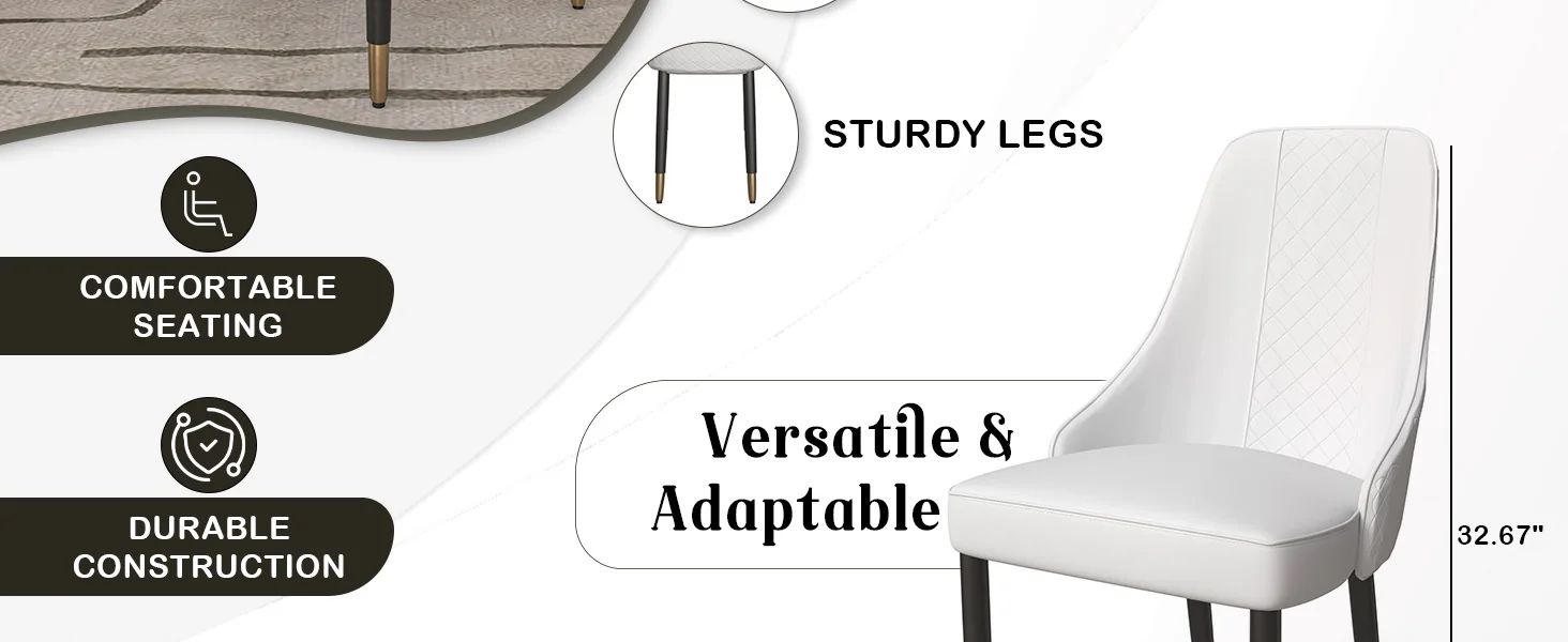 Allure Collection Modern Dining Chair In White - Set of 2