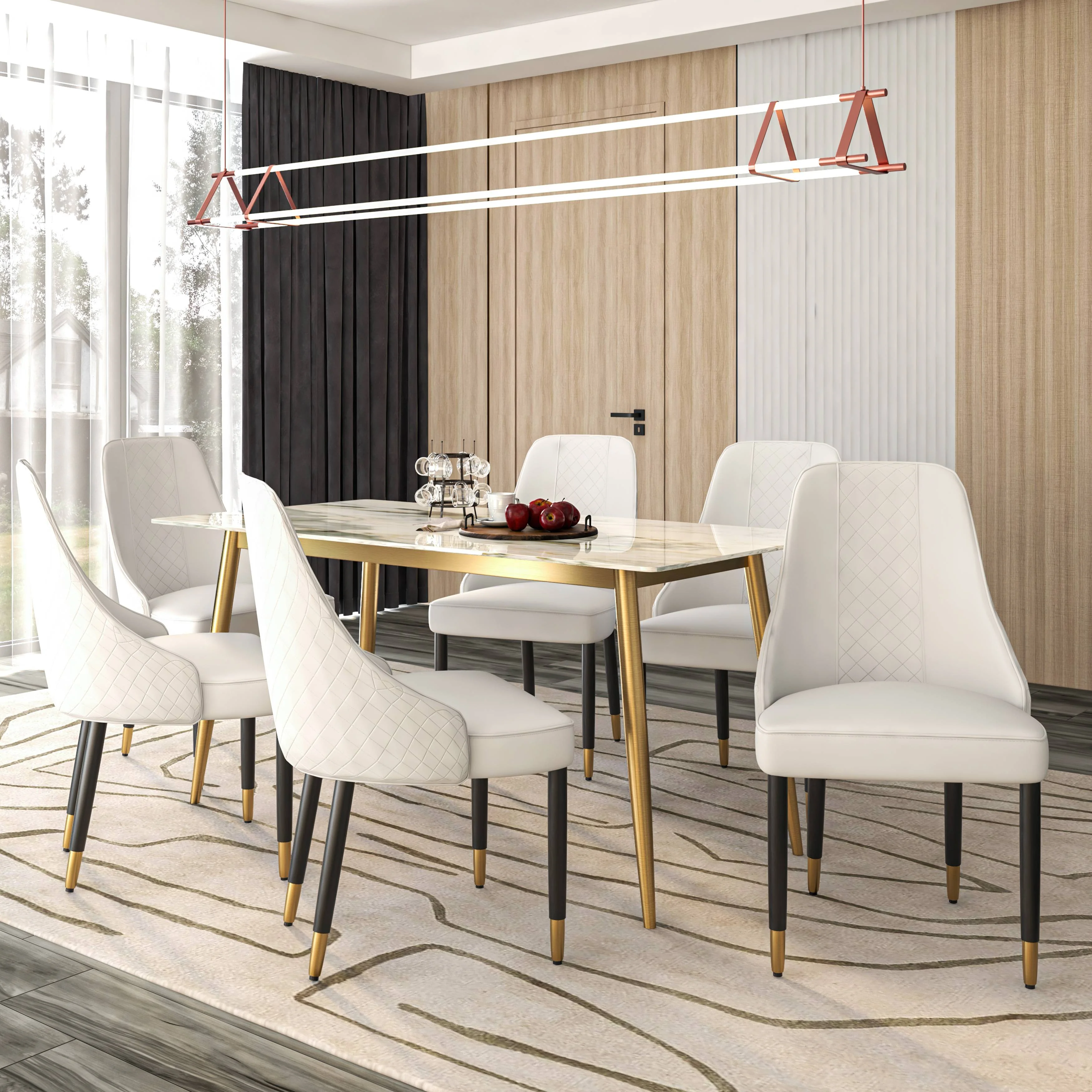 Allure Collection Modern Dining Chair In White - Set of 2
