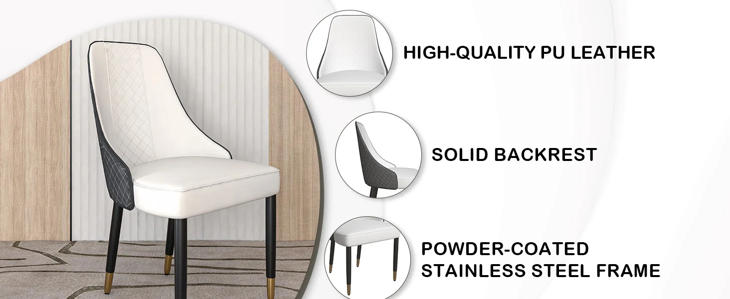 Allure Collection Modern Dining Chair In Black Fabric - Set of 4