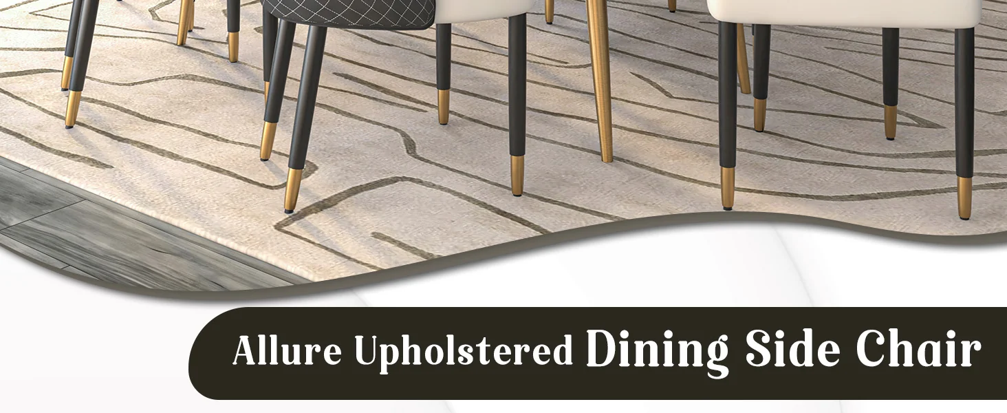 Allure Collection Modern Dining Chair In Black Fabric - Set of 4