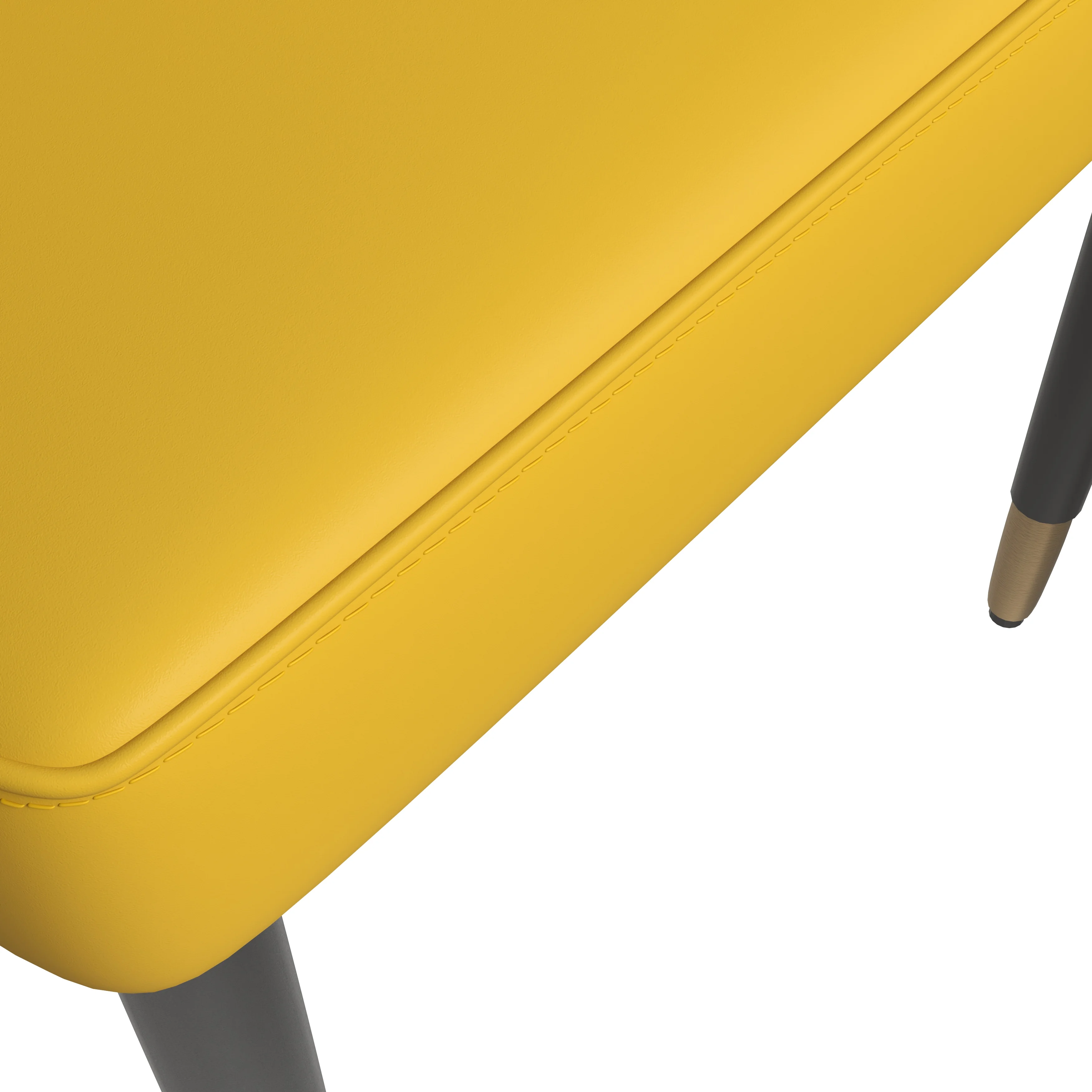 Allure Collection Modern Dining Chair In Mustard Yellow