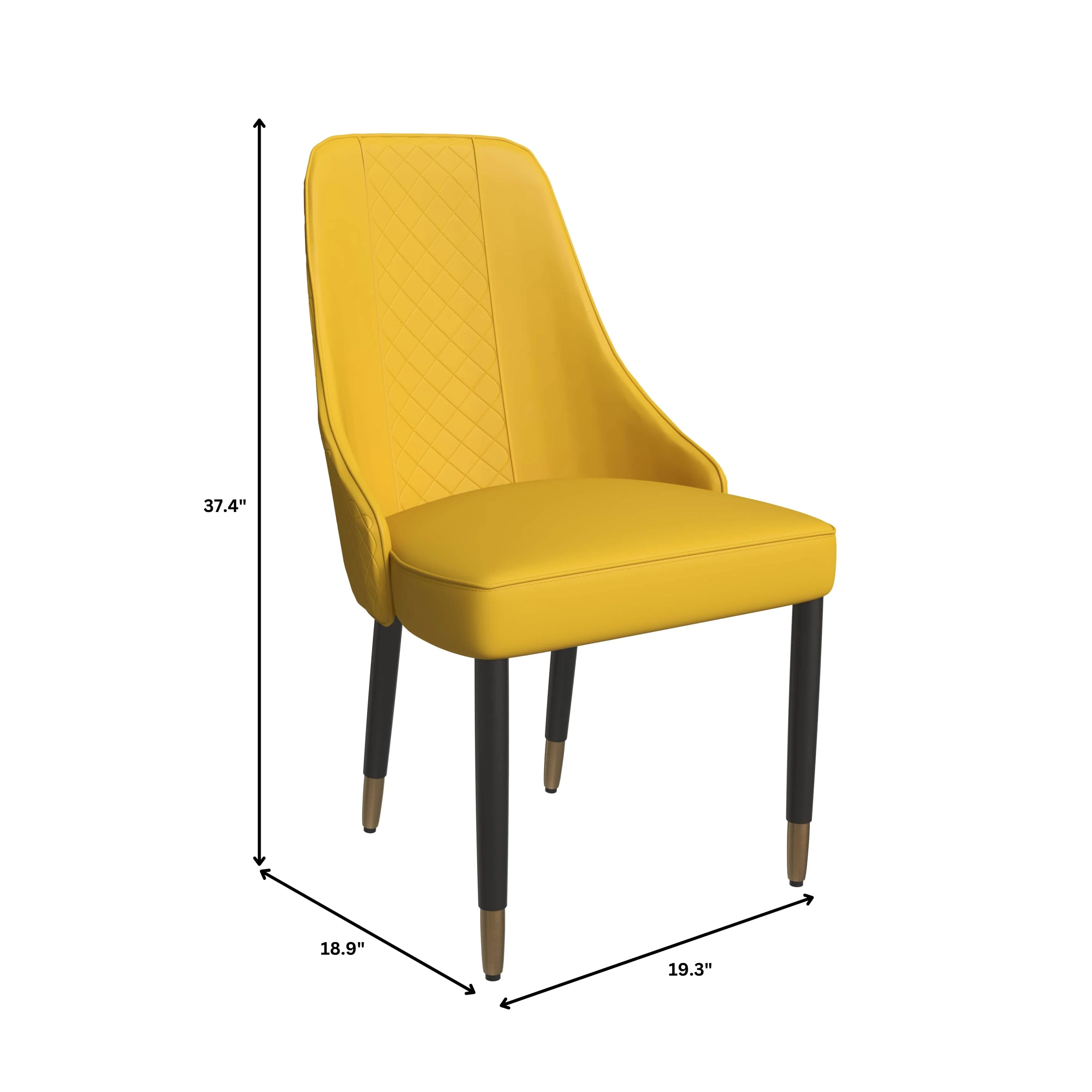 Allure Collection Modern Dining Chair In Mustard Yellow