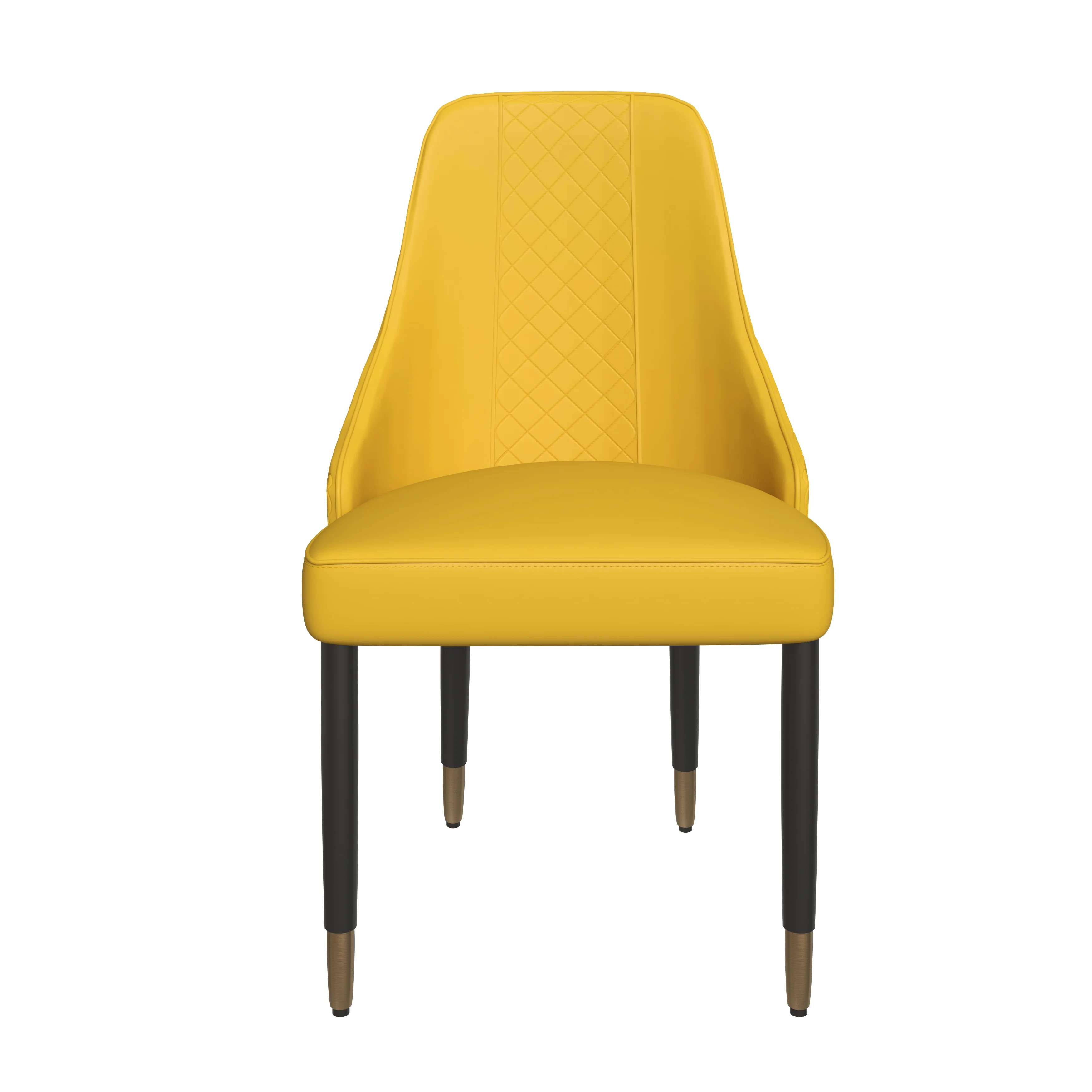 Allure Collection Modern Dining Chair In Mustard Yellow - Set of 2