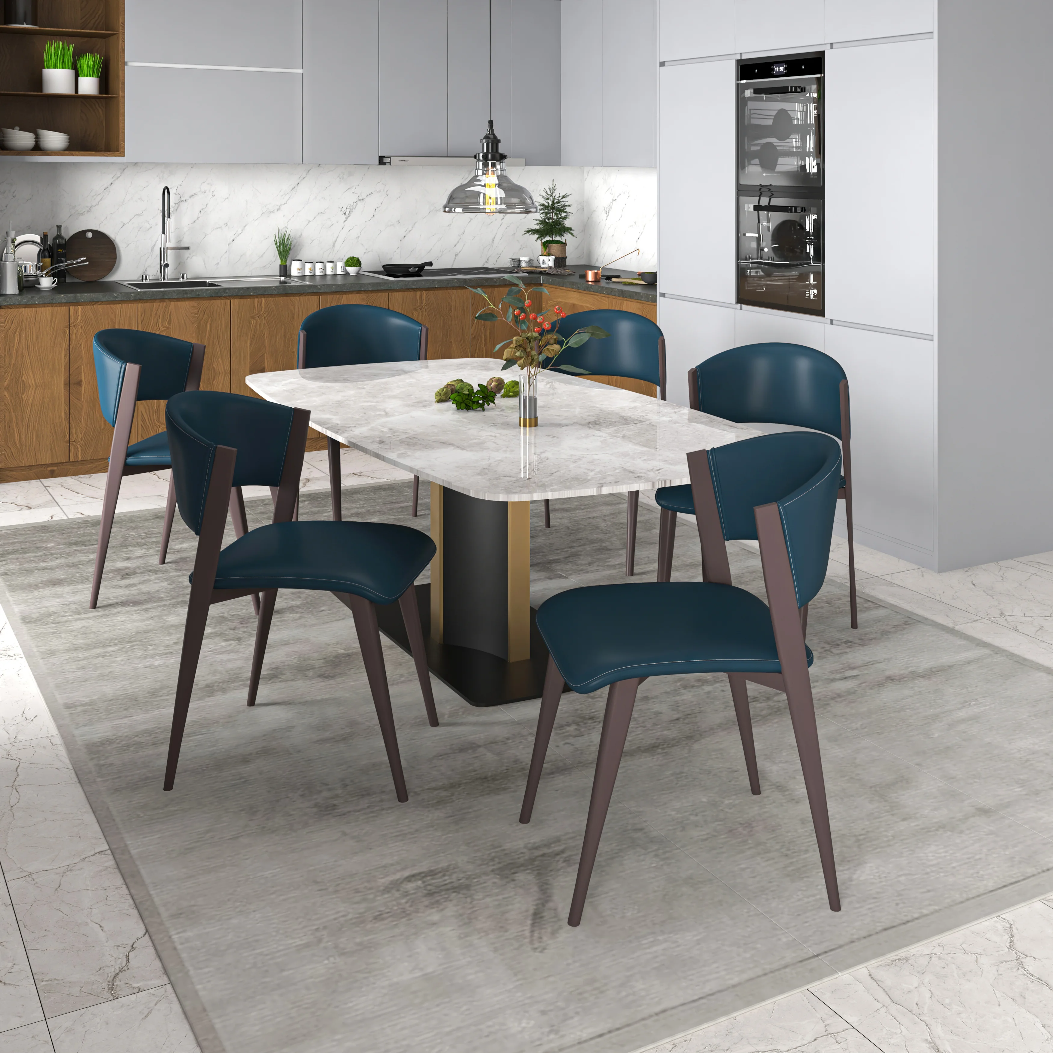 Aspen Collection Modern Dining Chair in Blue