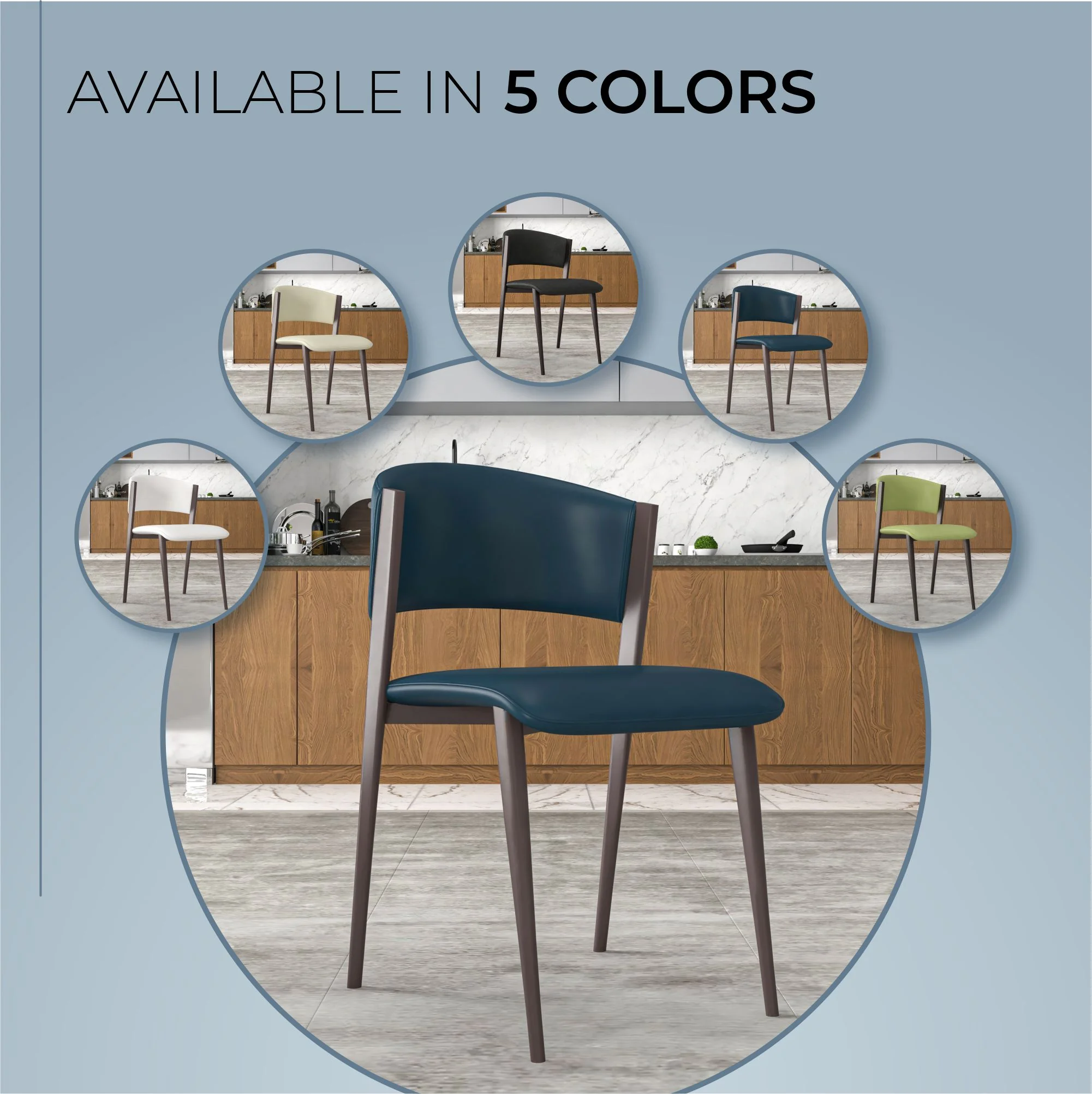 Aspen Collection Modern Dining Chair in Blue