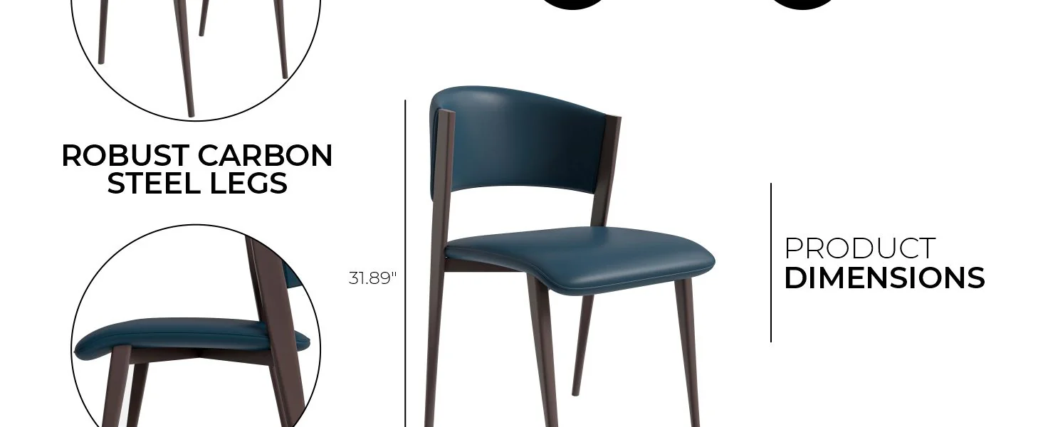 Aspen Collection Modern Dining Chair in Blue