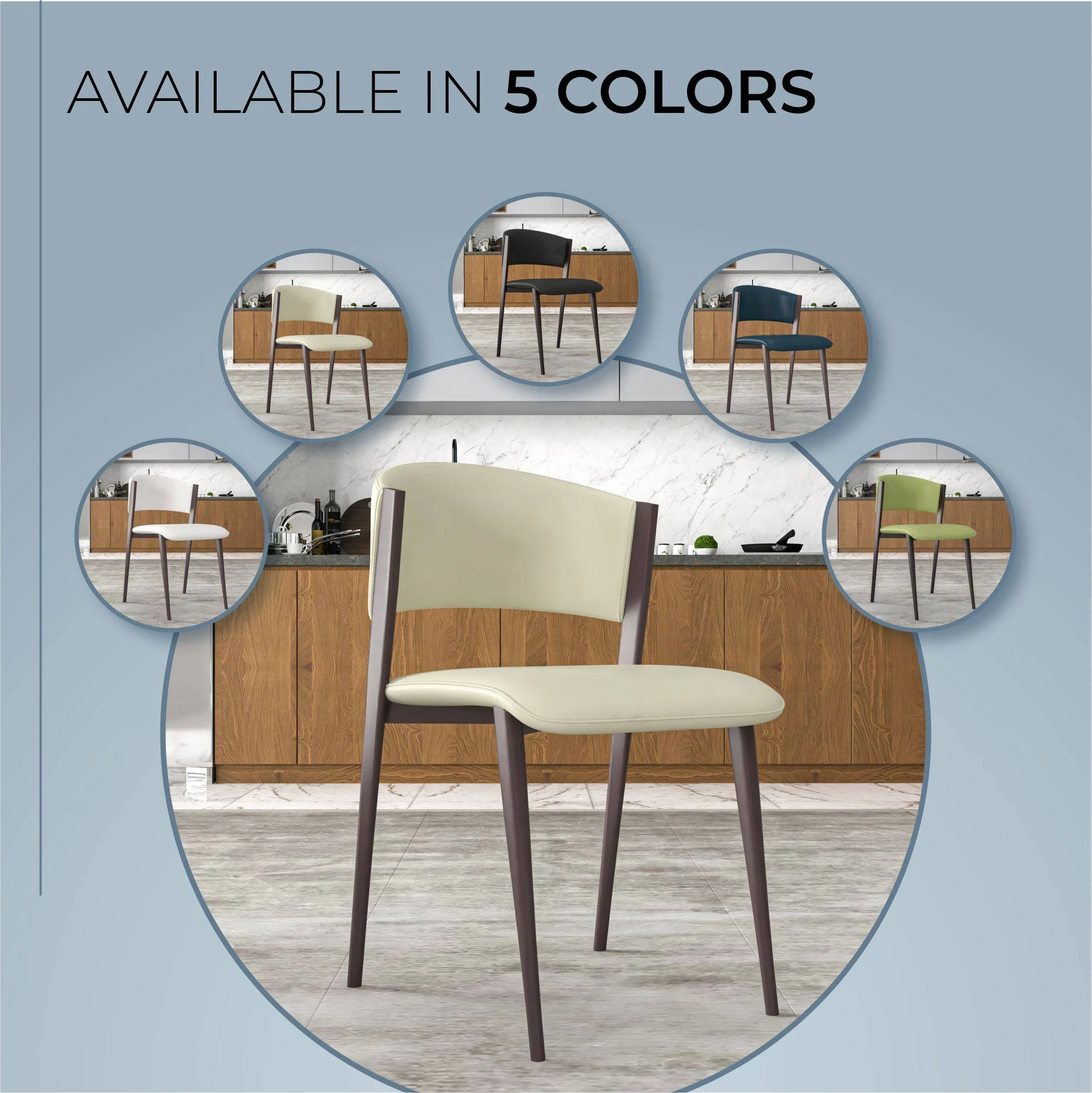 Aspen Collection Modern Dining Chair Set of 2 in White