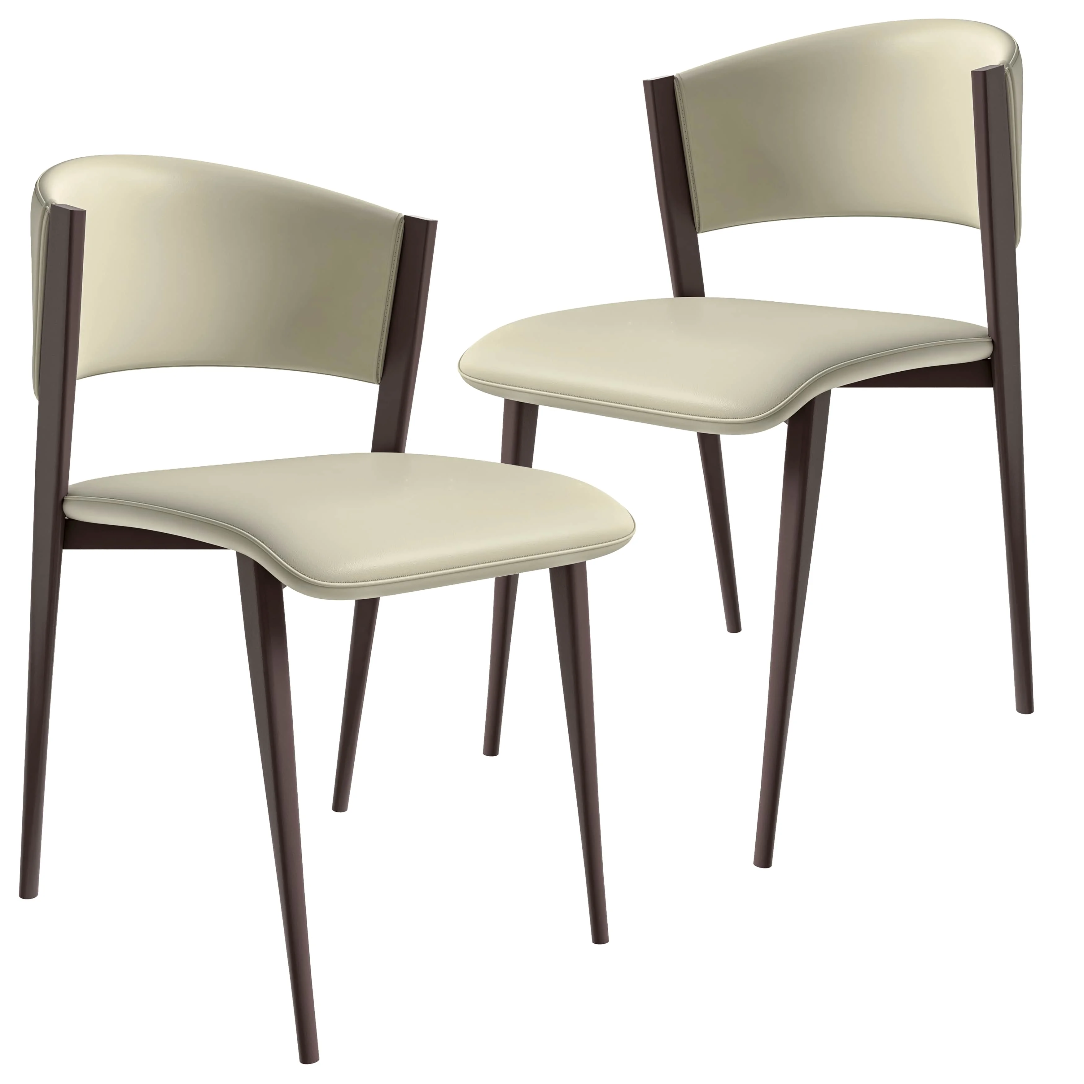 Aspen Collection Modern Dining Chair Set of 2 in White