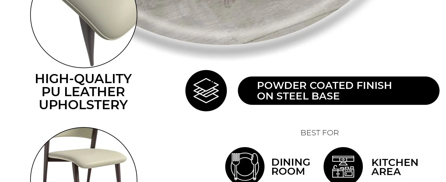 Aspen Collection Modern Dining Chair Set of 4 in White