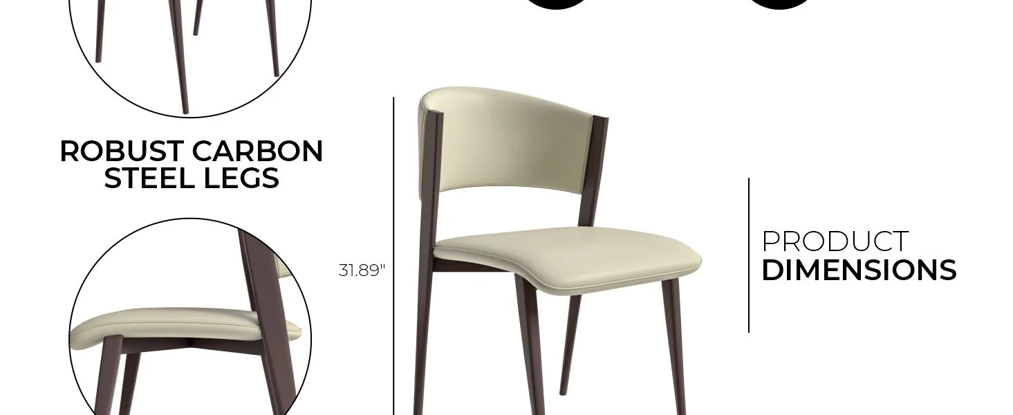 Aspen Collection Modern Dining Chair Set of 4 in White