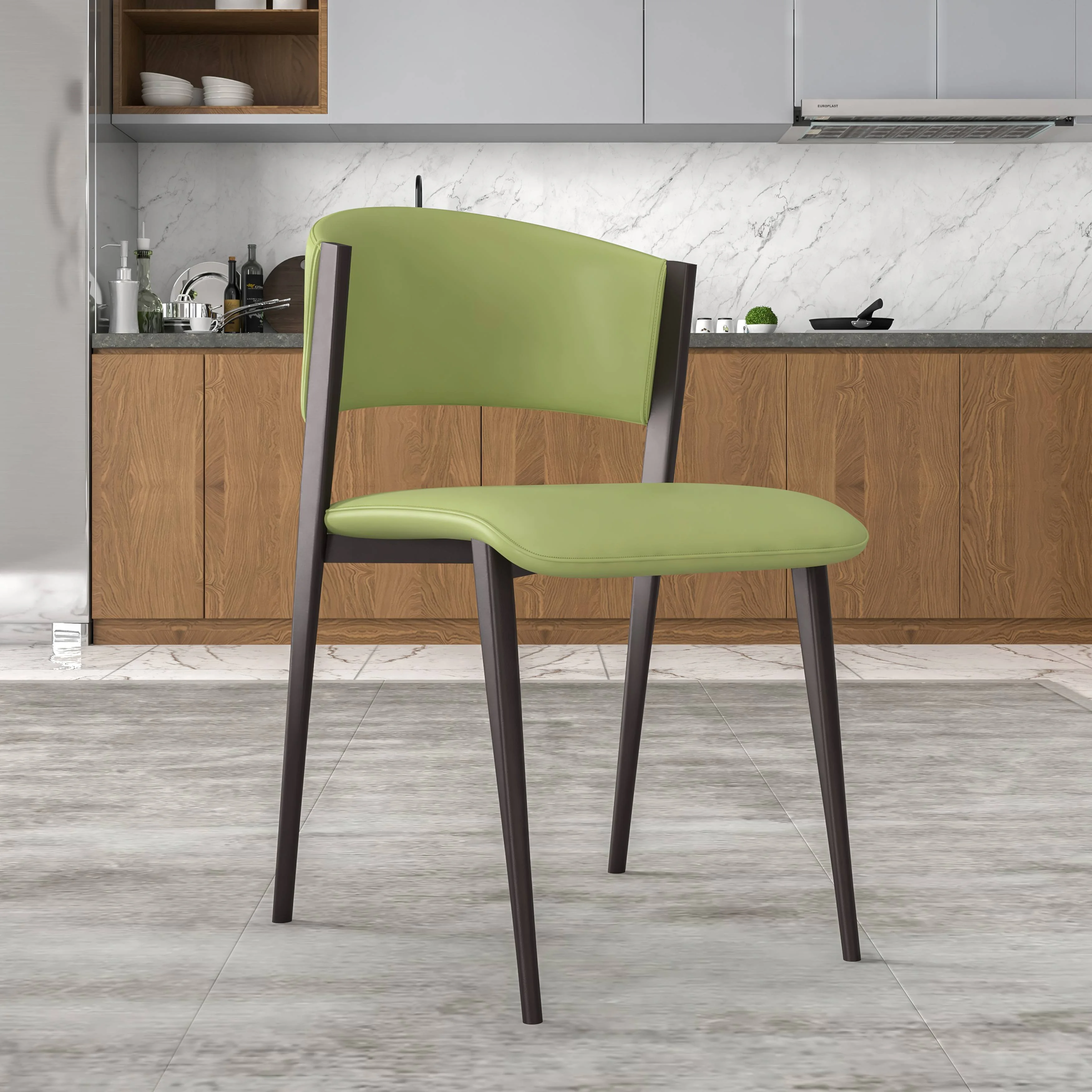 Aspen Collection Modern Dining Chair Set of 2 in Olive Green