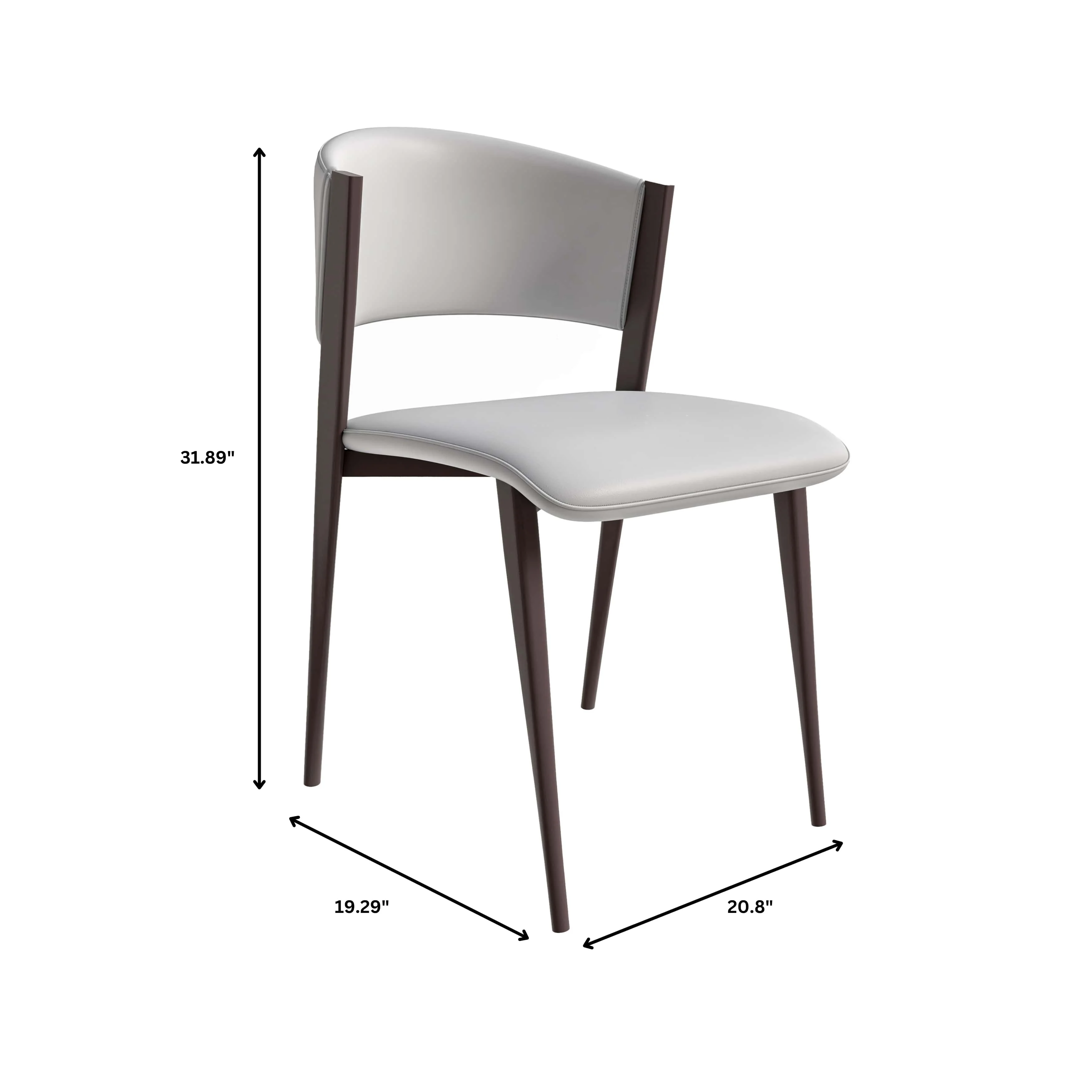 Aspen Collection Modern Dining Chair Set of 2 in Black