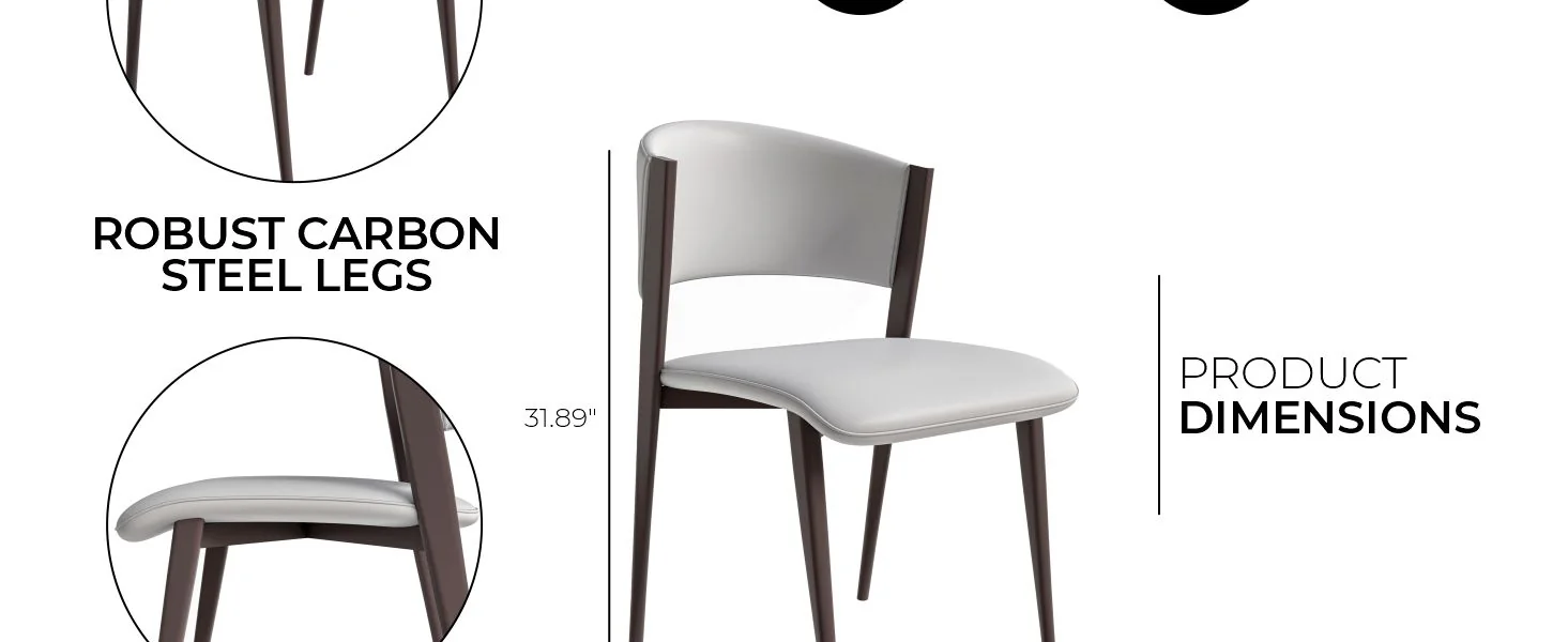 Aspen Collection Modern Dining Chair Set of 4 in Black