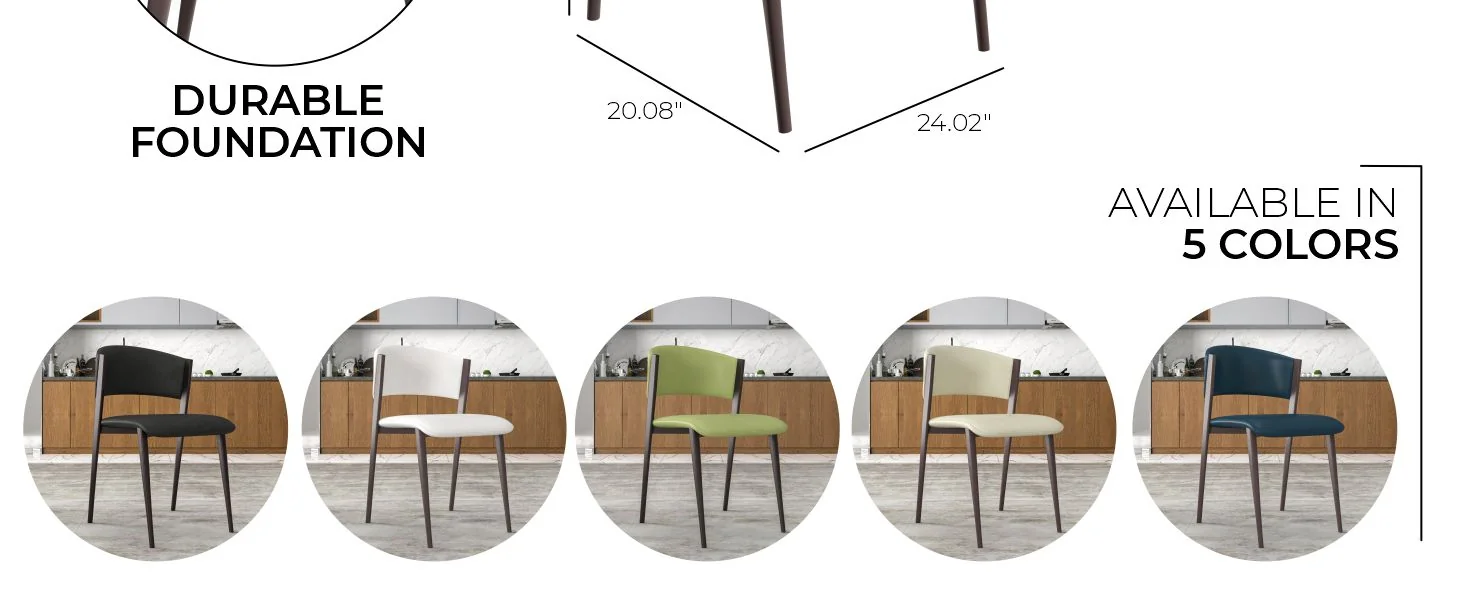 Aspen Collection Modern Dining Chair Set of 4 in Black