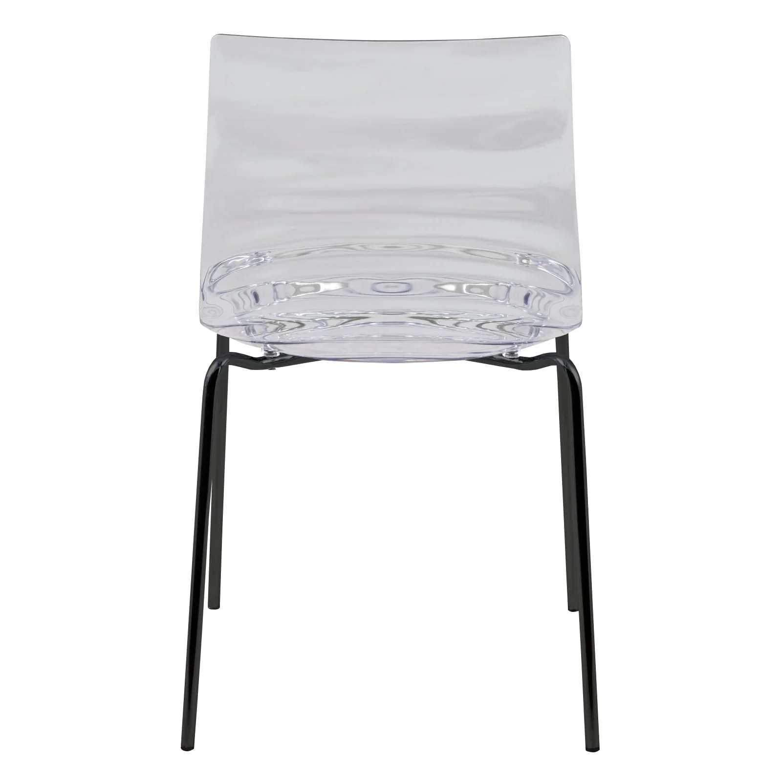 Astor Modern Dinin Chair, Single Chair, Black Base with Clear Seat Set of 2