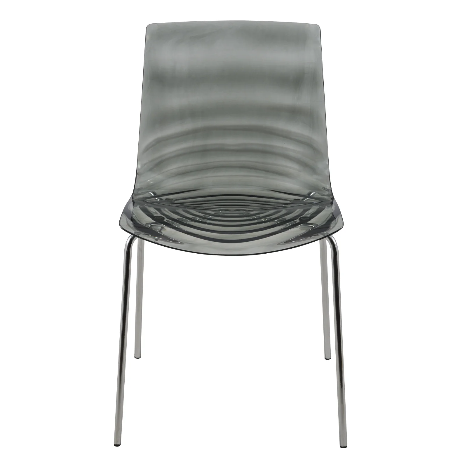 Astor Water Ripple Design Dining Chair in Black Base Trans BlackSeat