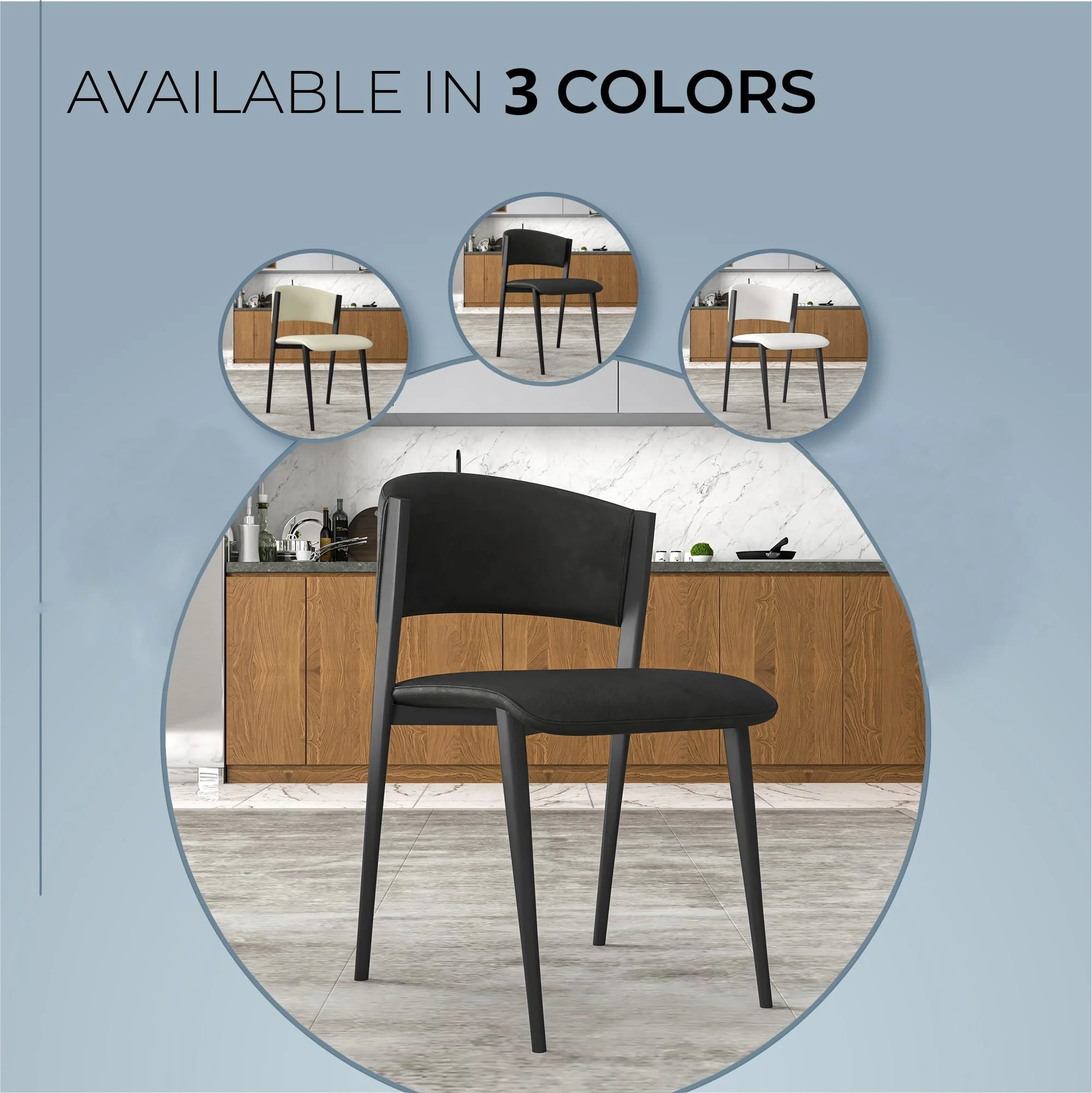 Aspen Collection Modern Dining Chair Black Frame in Black