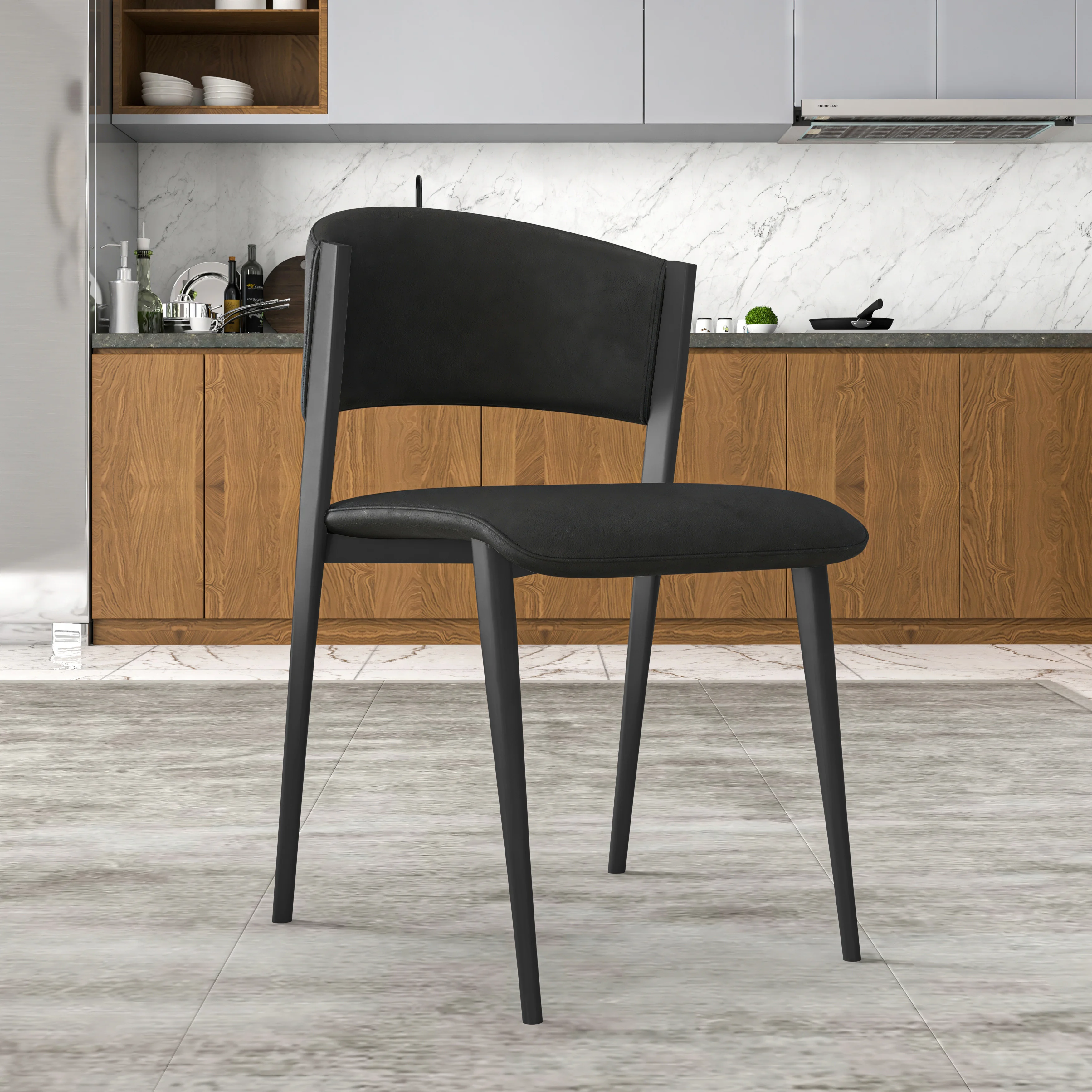 Aspen Collection Modern Dining Chair Black Frame in Black
