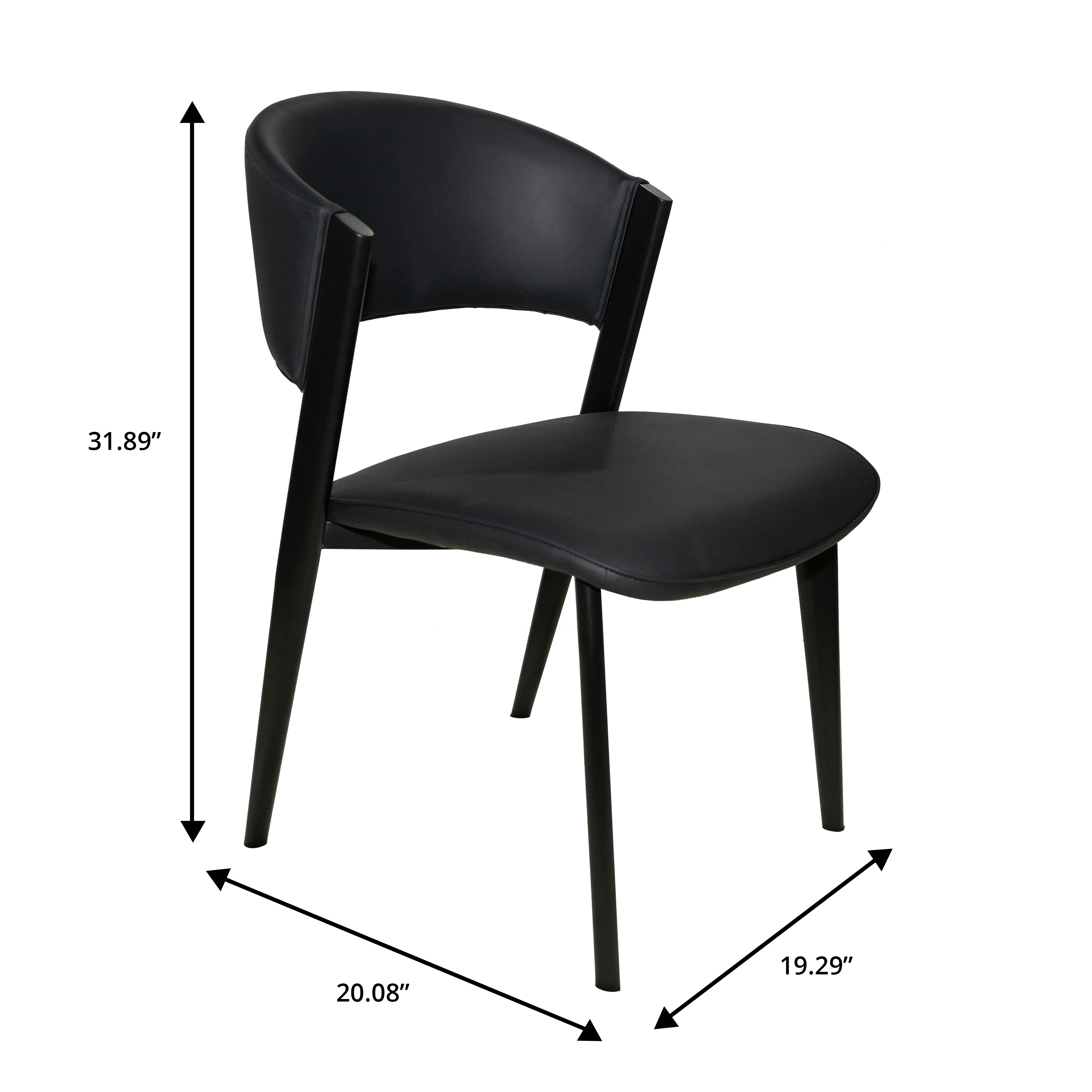 Aspen Collection Modern Dining Chair Black Frame in Black