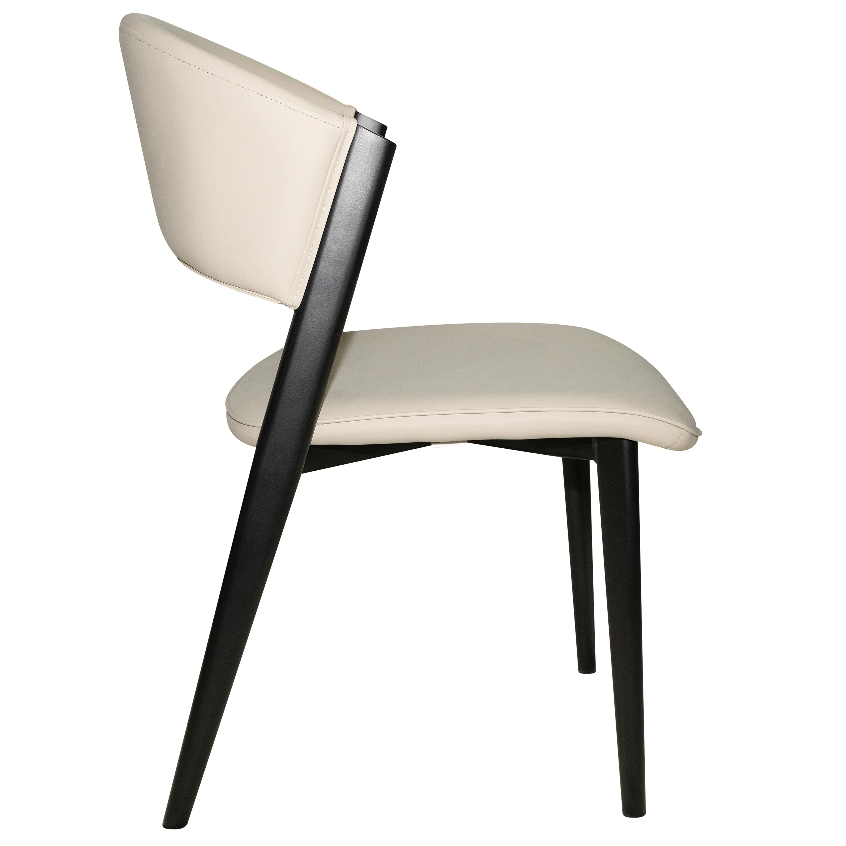 Aspen Collection Modern Dining Chair Black Frame in Light Grey Set of 2
