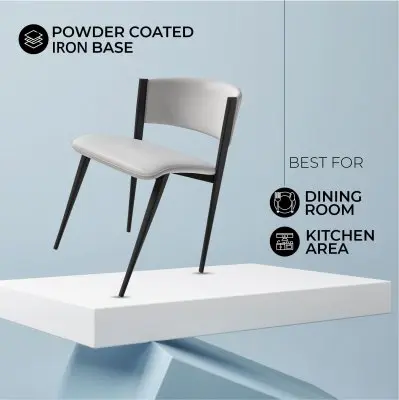 Aspen Collection Modern Dining Chair Black Frame in White Set of 4