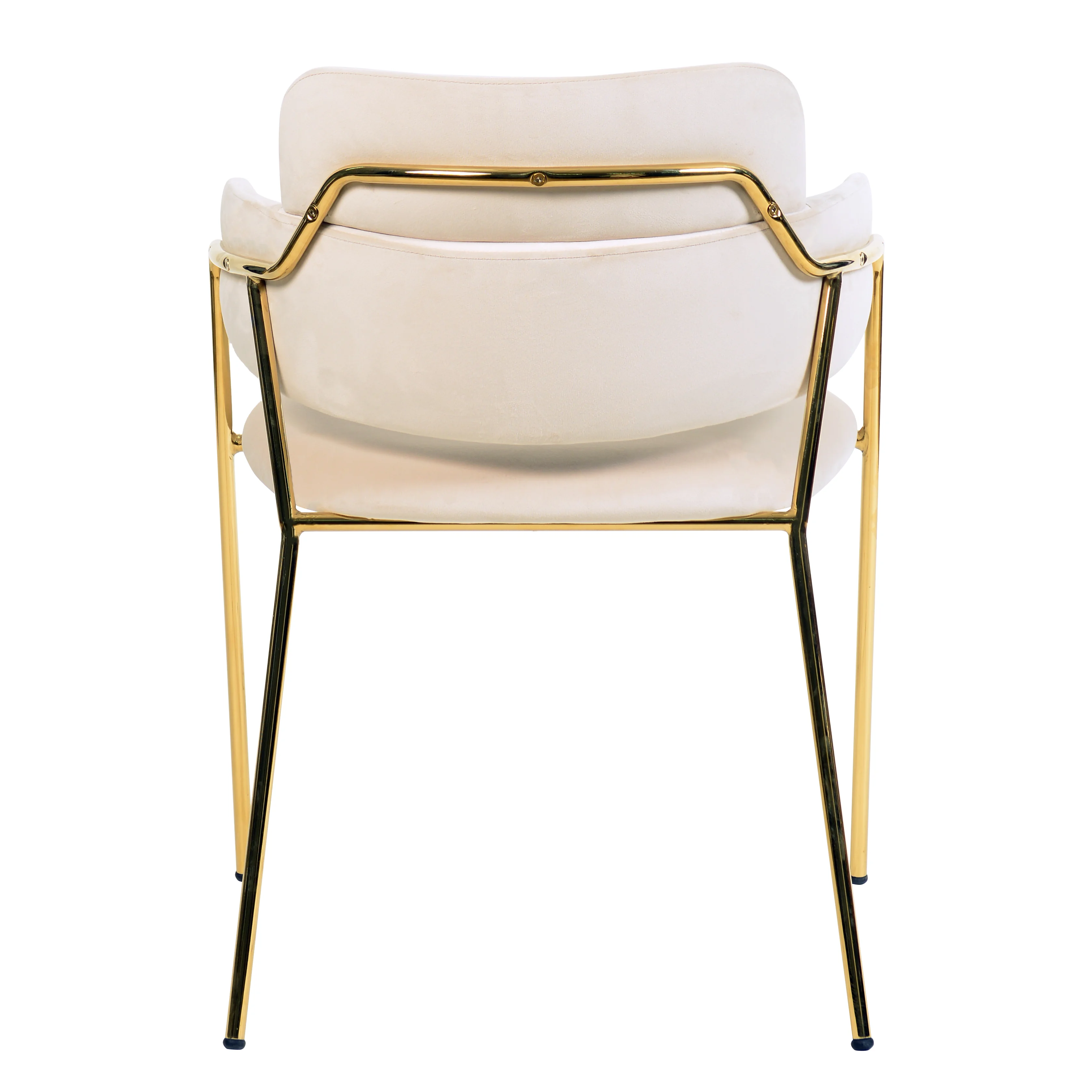 Axis Collection Modern Gold Dining Chair in Beige