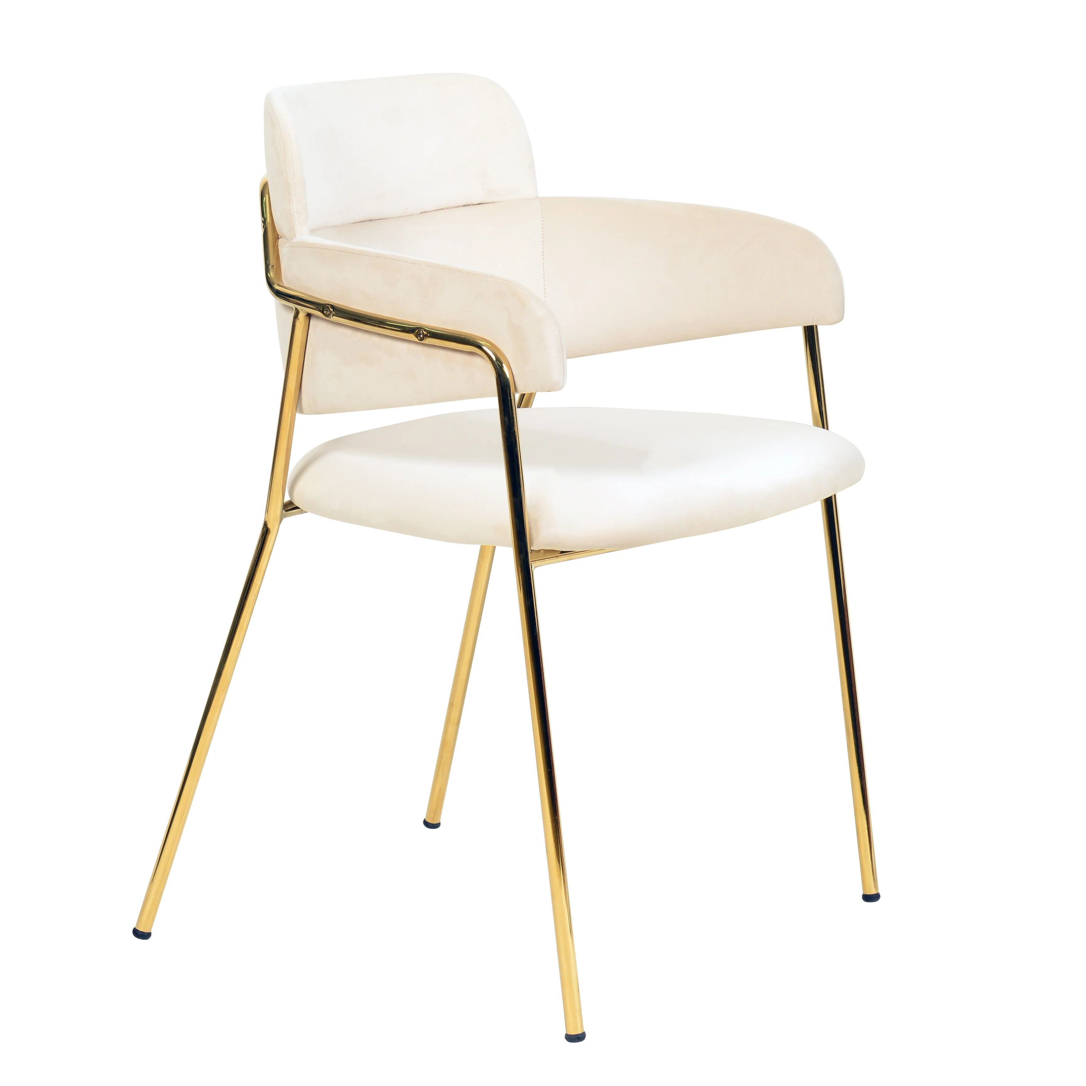 Axis Collection Modern Gold Dining Chair in Beige