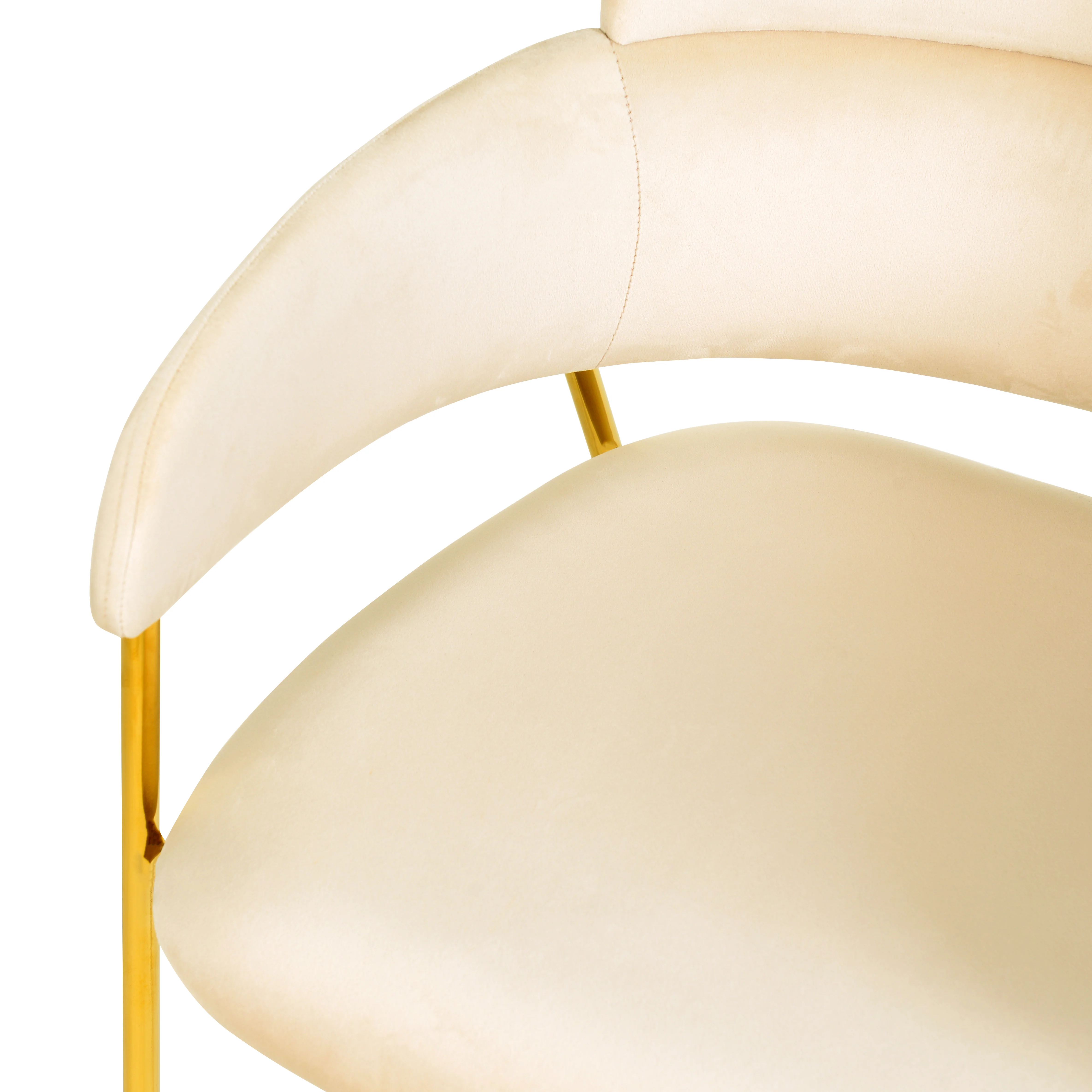 Axis Collection Modern Gold Dining Chair in Beige