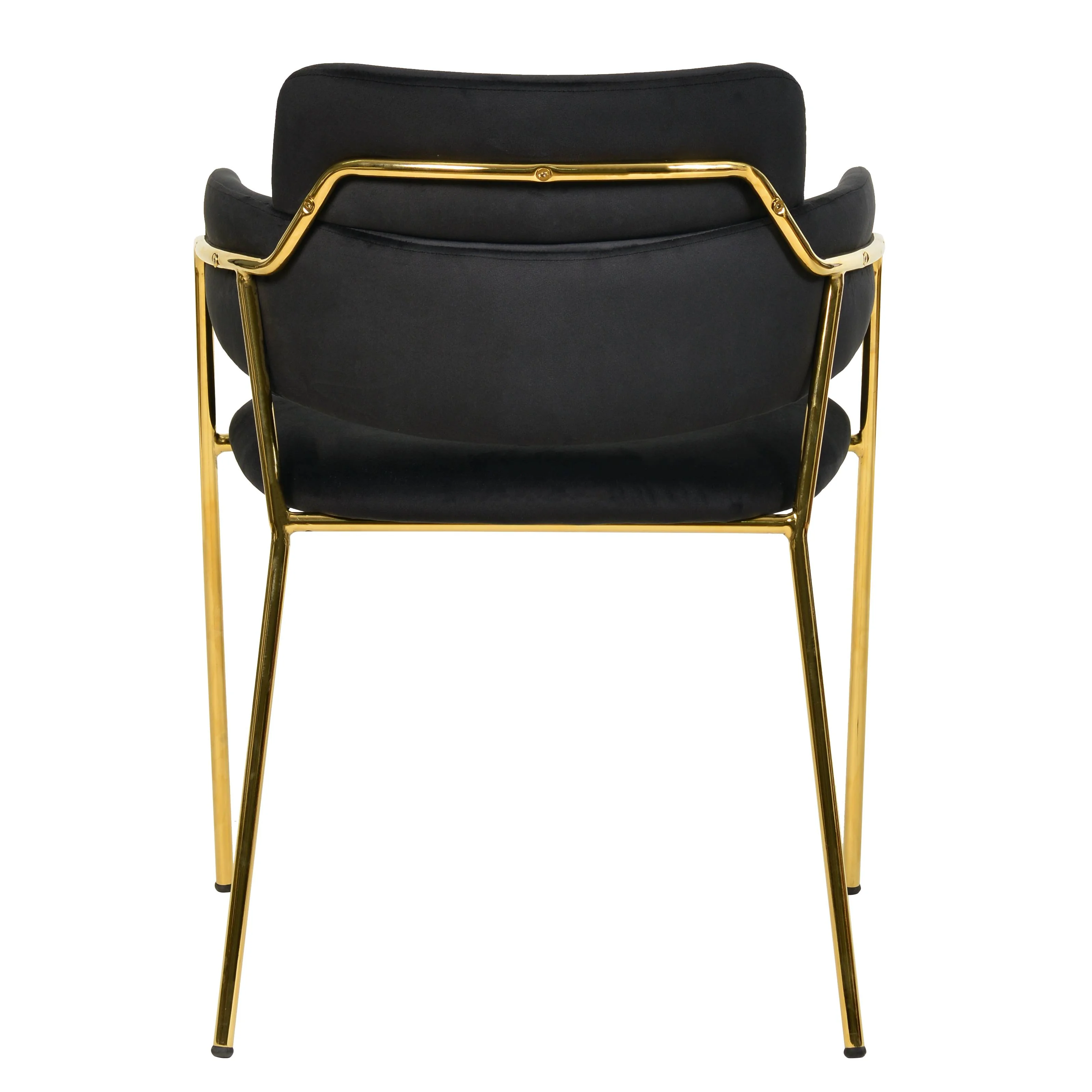 Axis Collection Modern Gold Dining Chair in Black - Set of 2