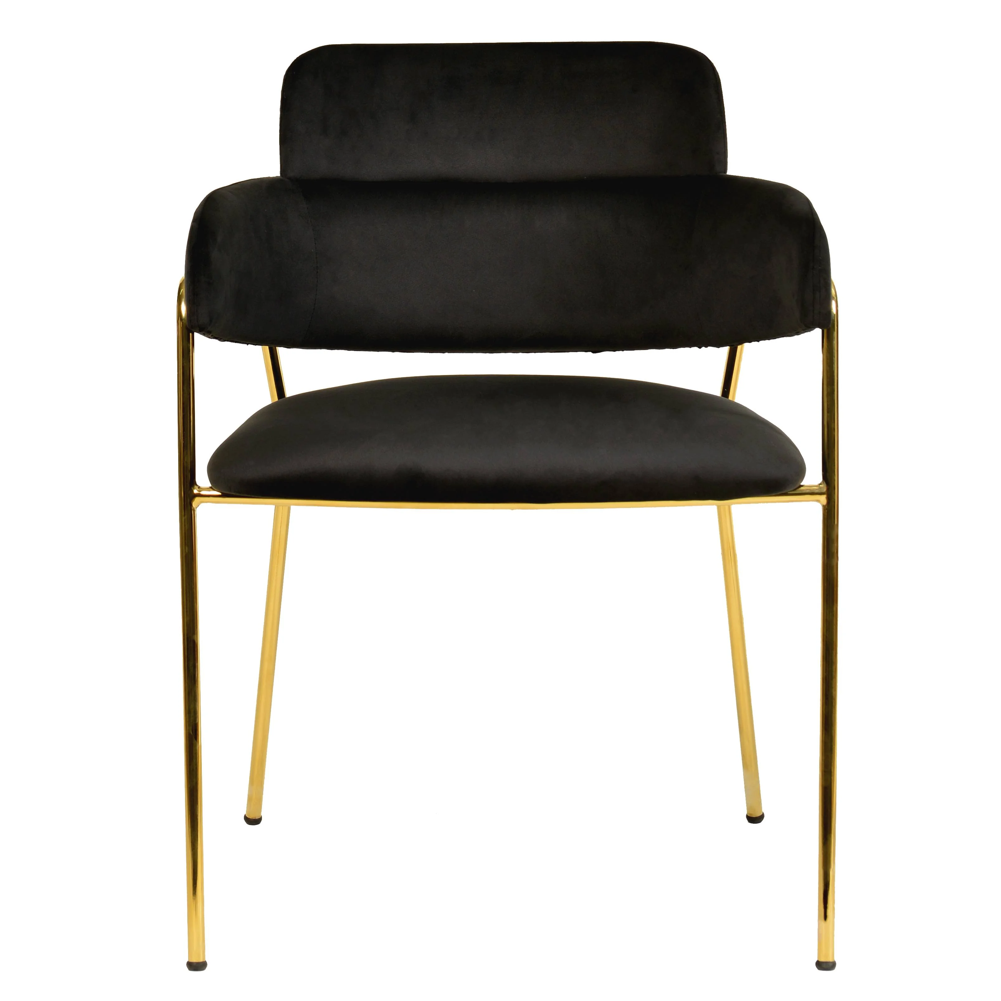 Axis Collection Modern Gold Dining Chair in Black - Set of 4