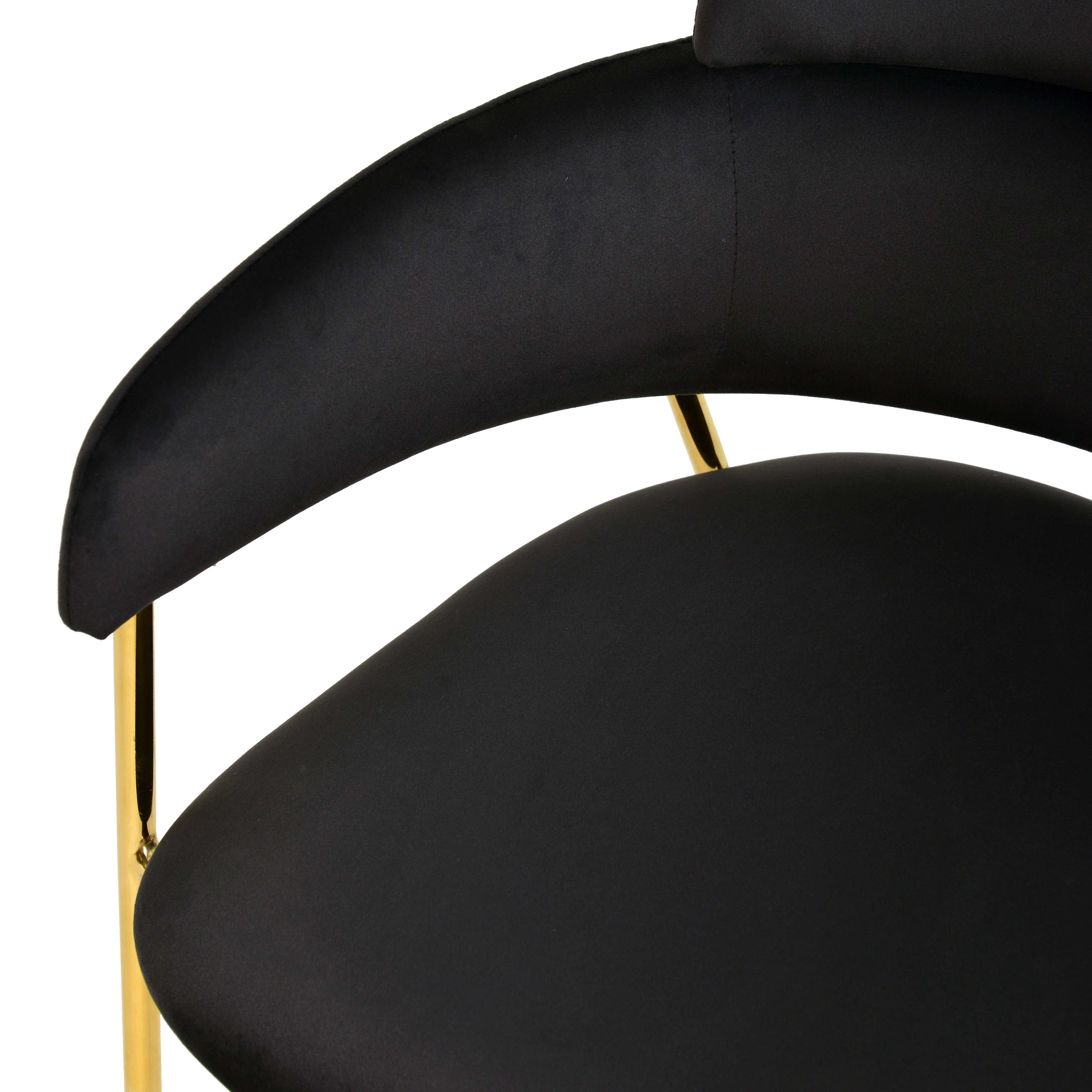 Axis Collection Modern Gold Dining Chair in Black - Set of 4